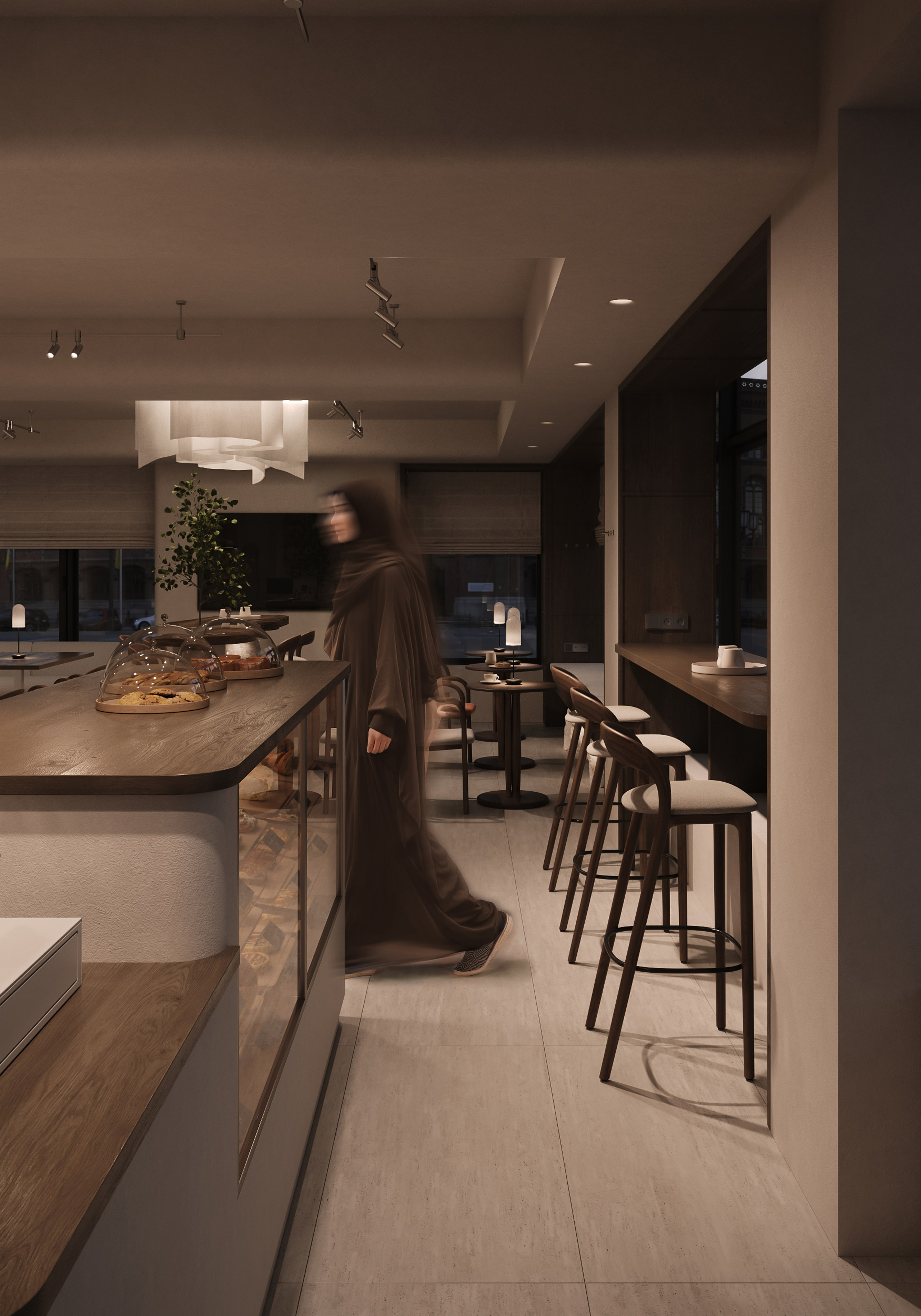 Кафе / 2025. 3D-сцены интерьеров в 3ds Мах: сборка по ТЗ для визуализаторов