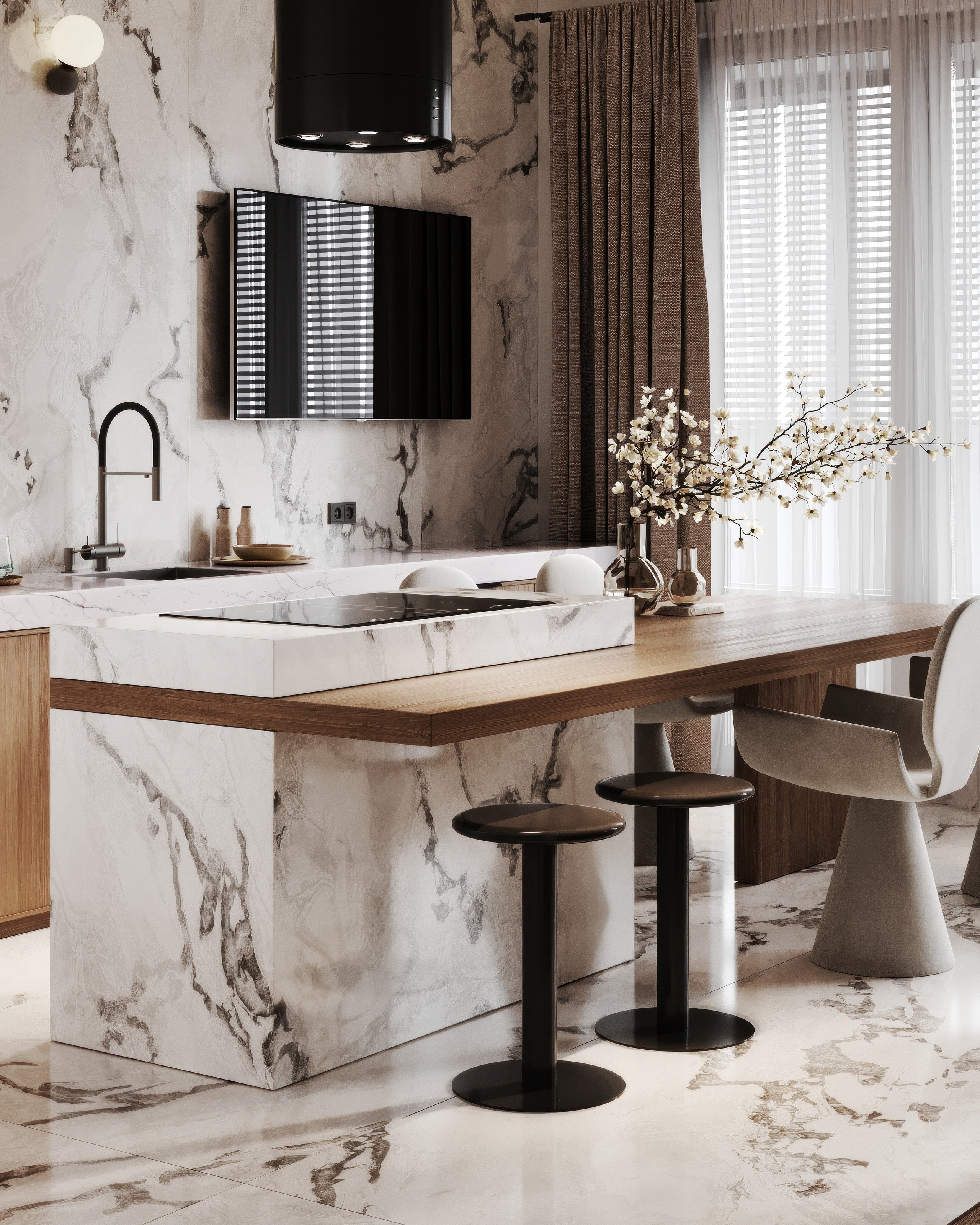 Nevsky apartment. Визуализация интерьера Corsa Render