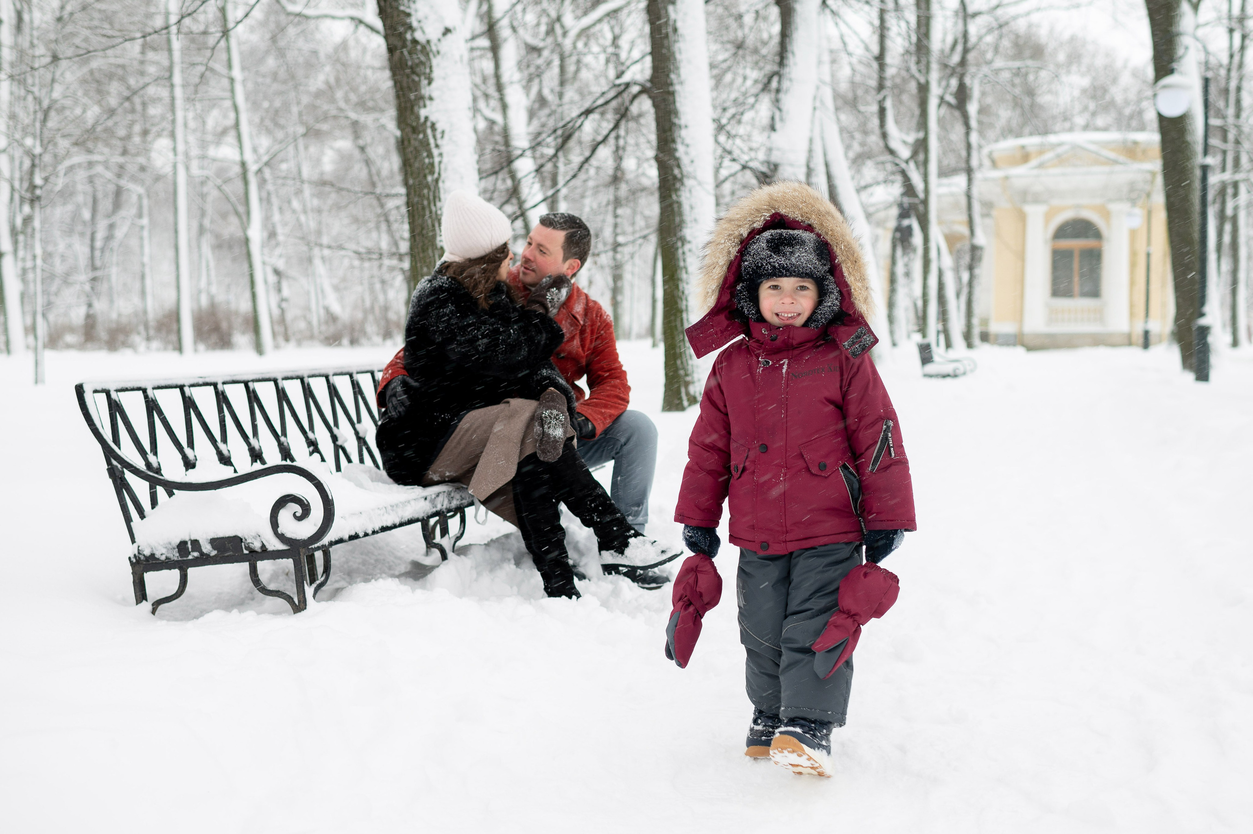 Зимняя прогулка Валерия, Андрей и Егор. Портретный, семейный и свадебный фотограф в Санкт-Петербурге и в Пушкине Ширяев Денис