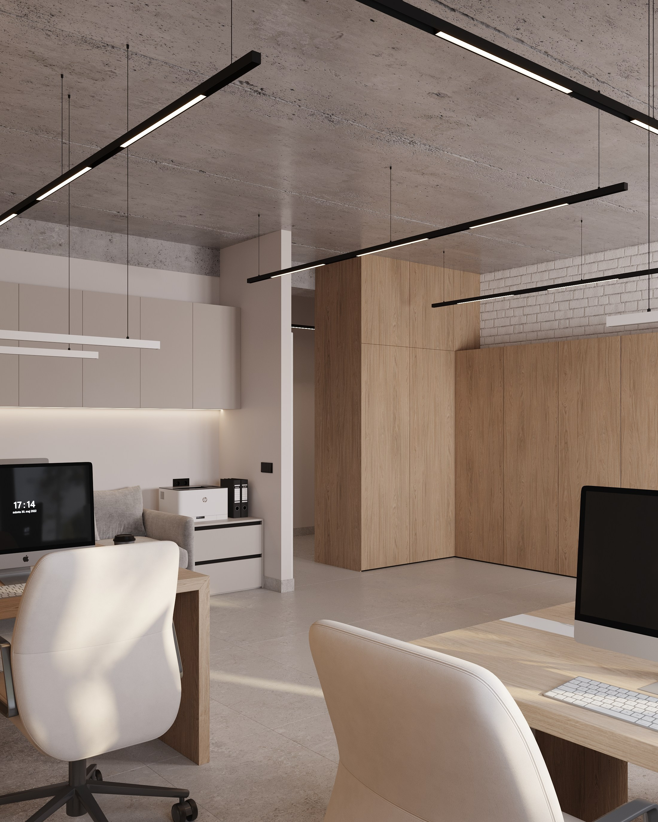 Офис компании «Мединвест». Дизайн интерьера, 3D-визуализация Владивосток