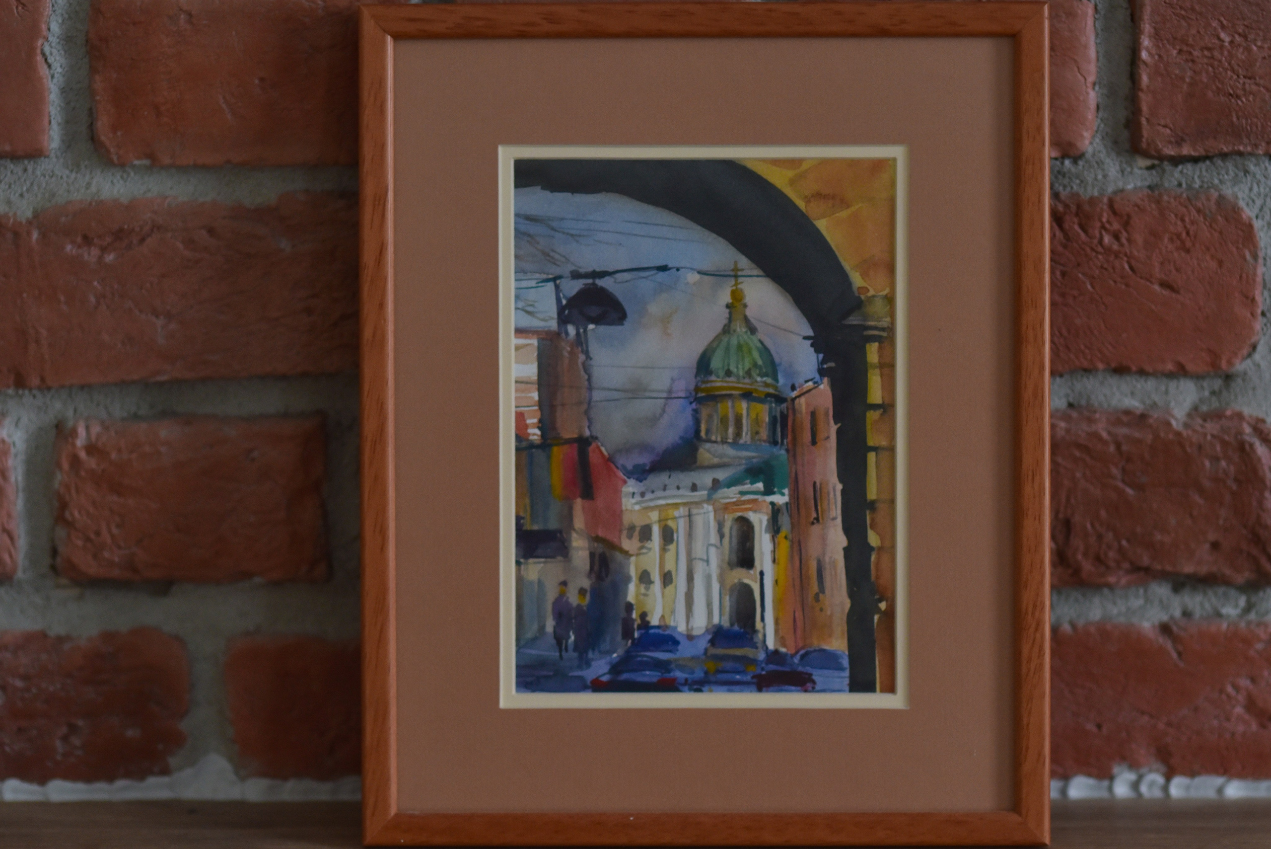 Бумага, акварель, багет, стекло 20×30 см 50€