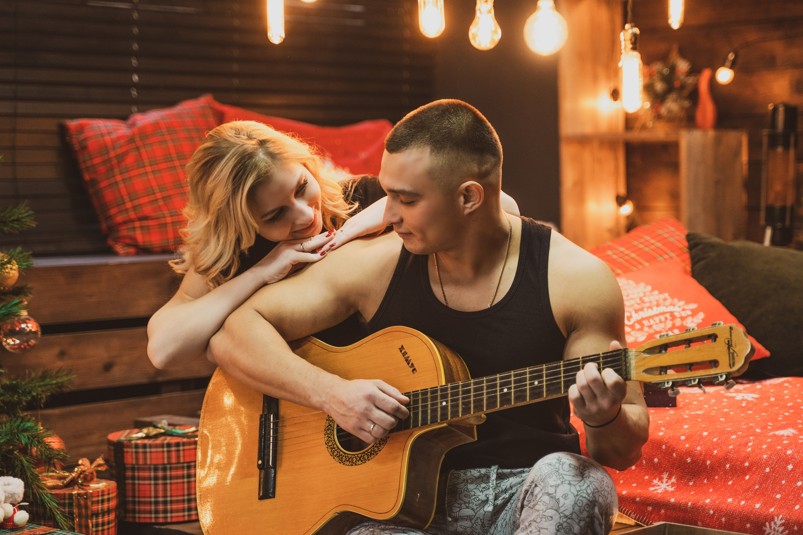 Новогодняя фотосессия беременности в студии. Анна и Кирилл. Свадебный и репортажный фотограф в Уфе| Осетрова Ольга