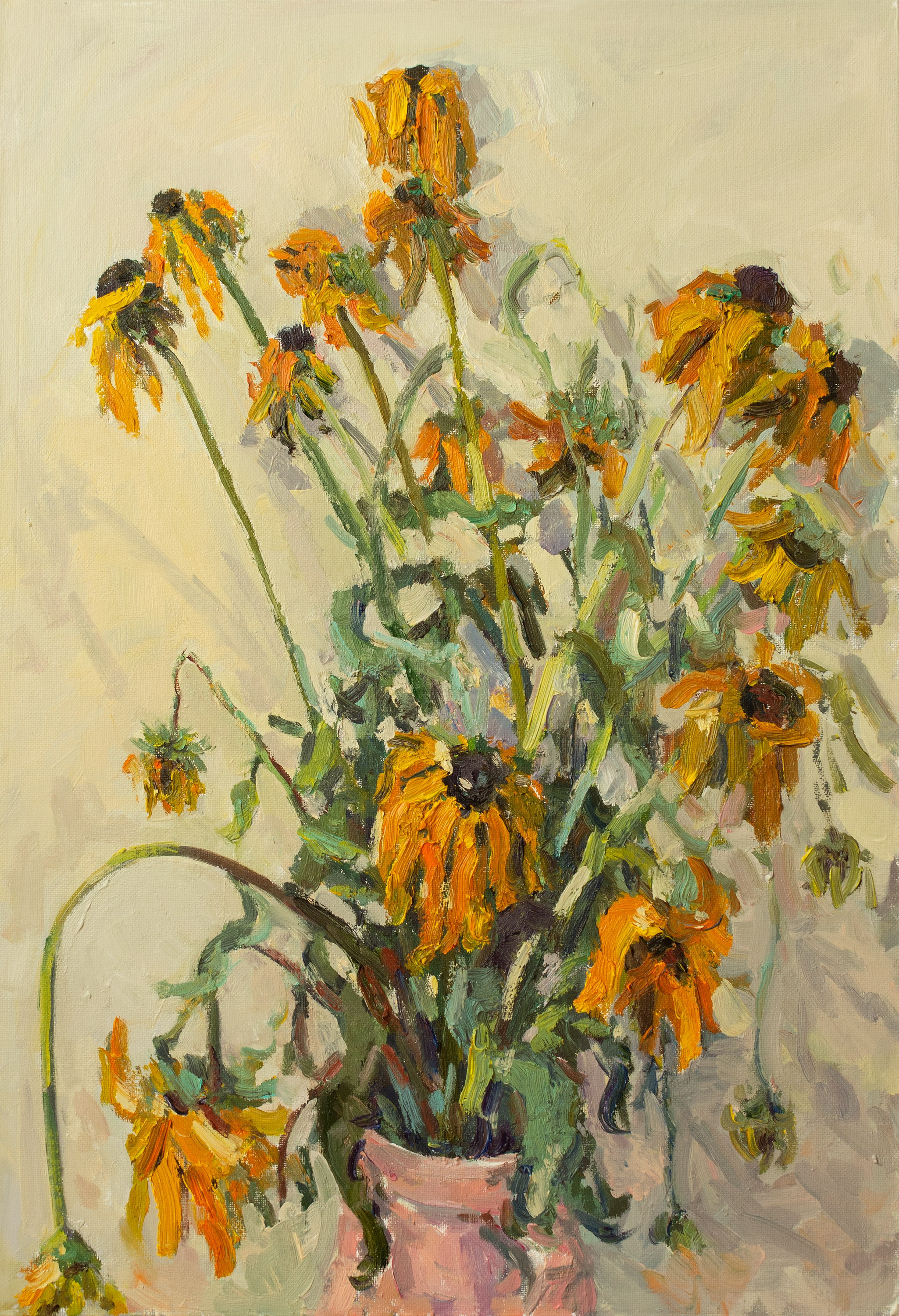 "The sadness of fading" canvas on cardboard, oil 50x35cm, 2025