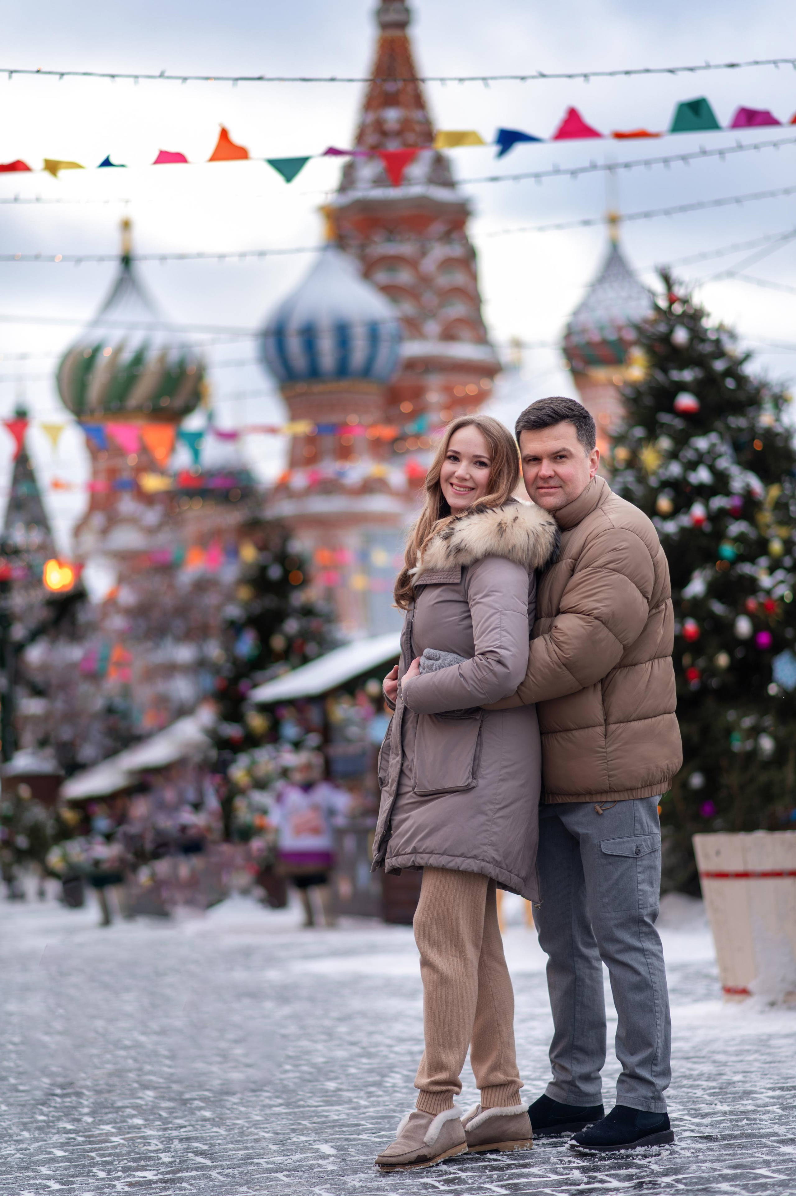 Новогодние/зимние семейные съёмки в городе и на природе. Семейный и детский фотограф в Москве Анна Оськина