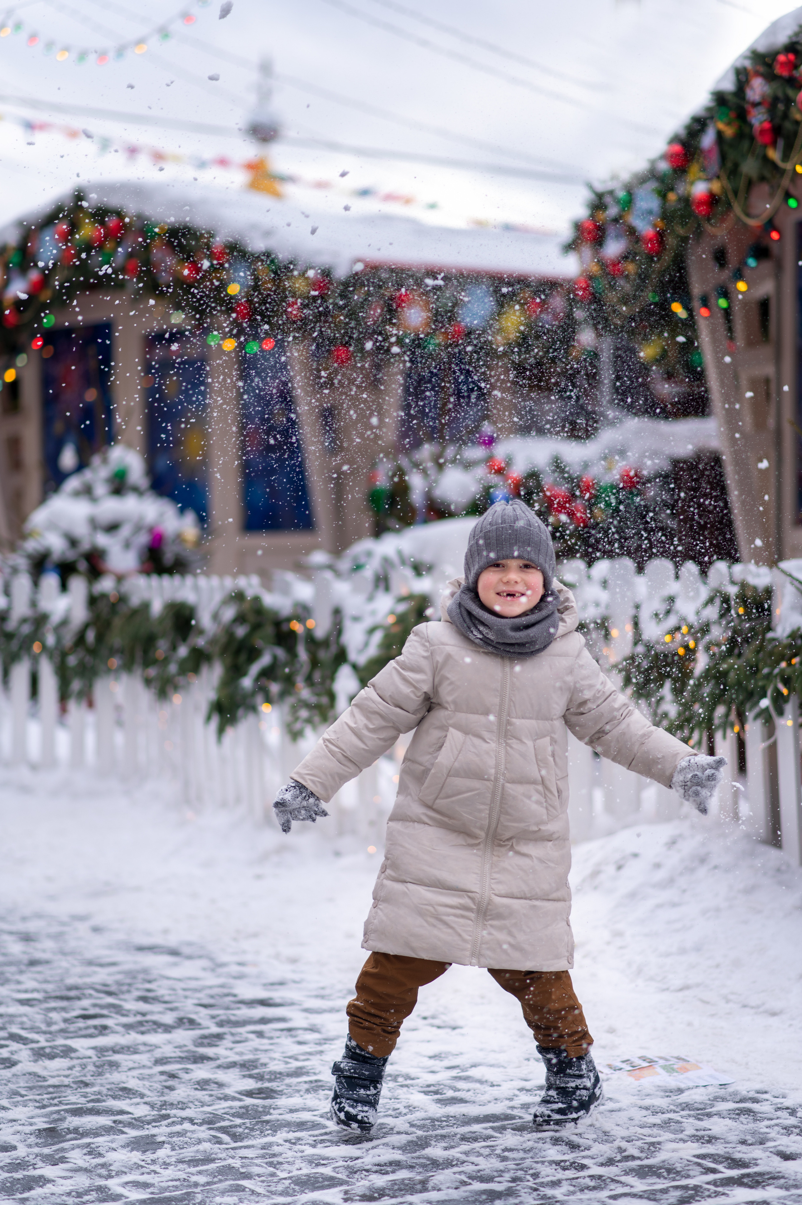 Новогодние/зимние семейные съёмки в городе и на природе. Семейный и детский фотограф в Москве Анна Оськина