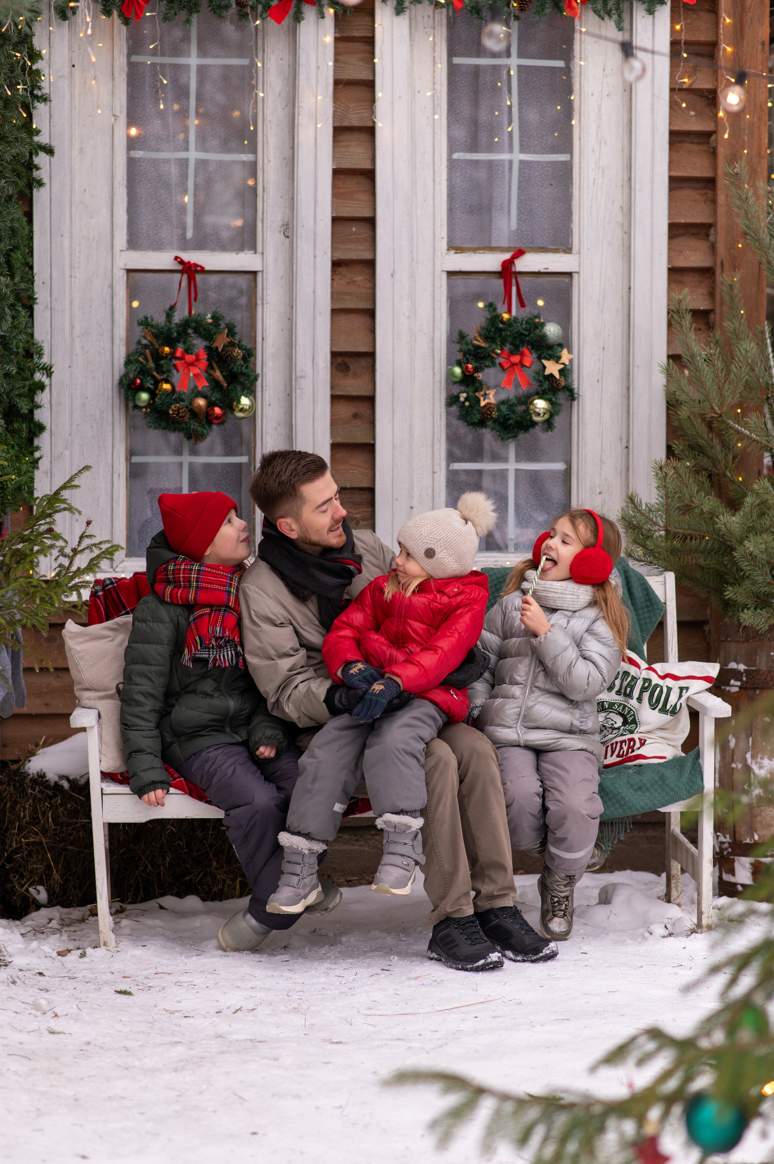 Новогодние/зимние семейные съёмки в городе и на природе. Семейный и детский фотограф в Москве Анна Оськина