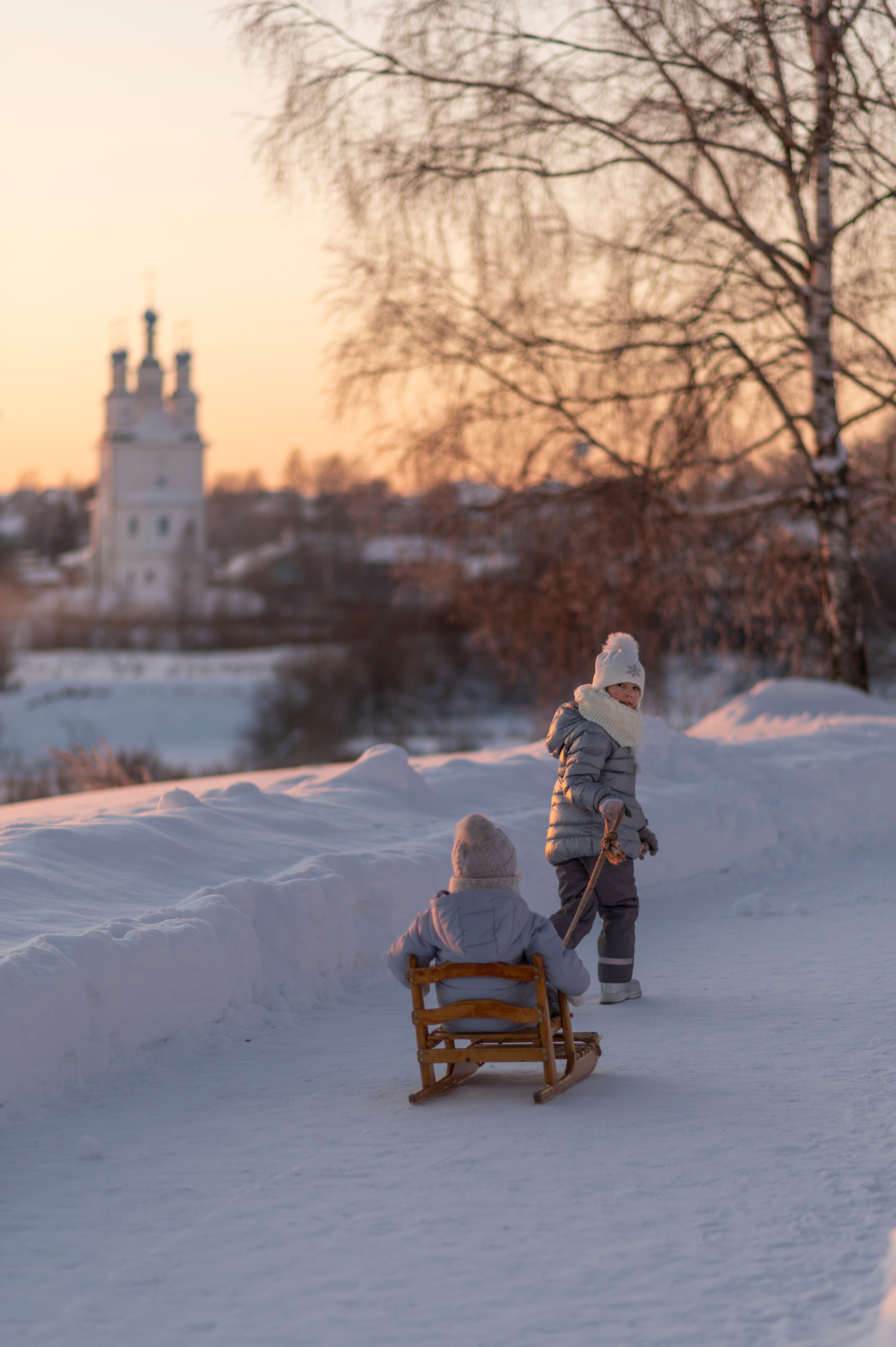 Новогодние/зимние семейные съёмки в городе и на природе. Семейный и детский фотограф в Москве Анна Оськина