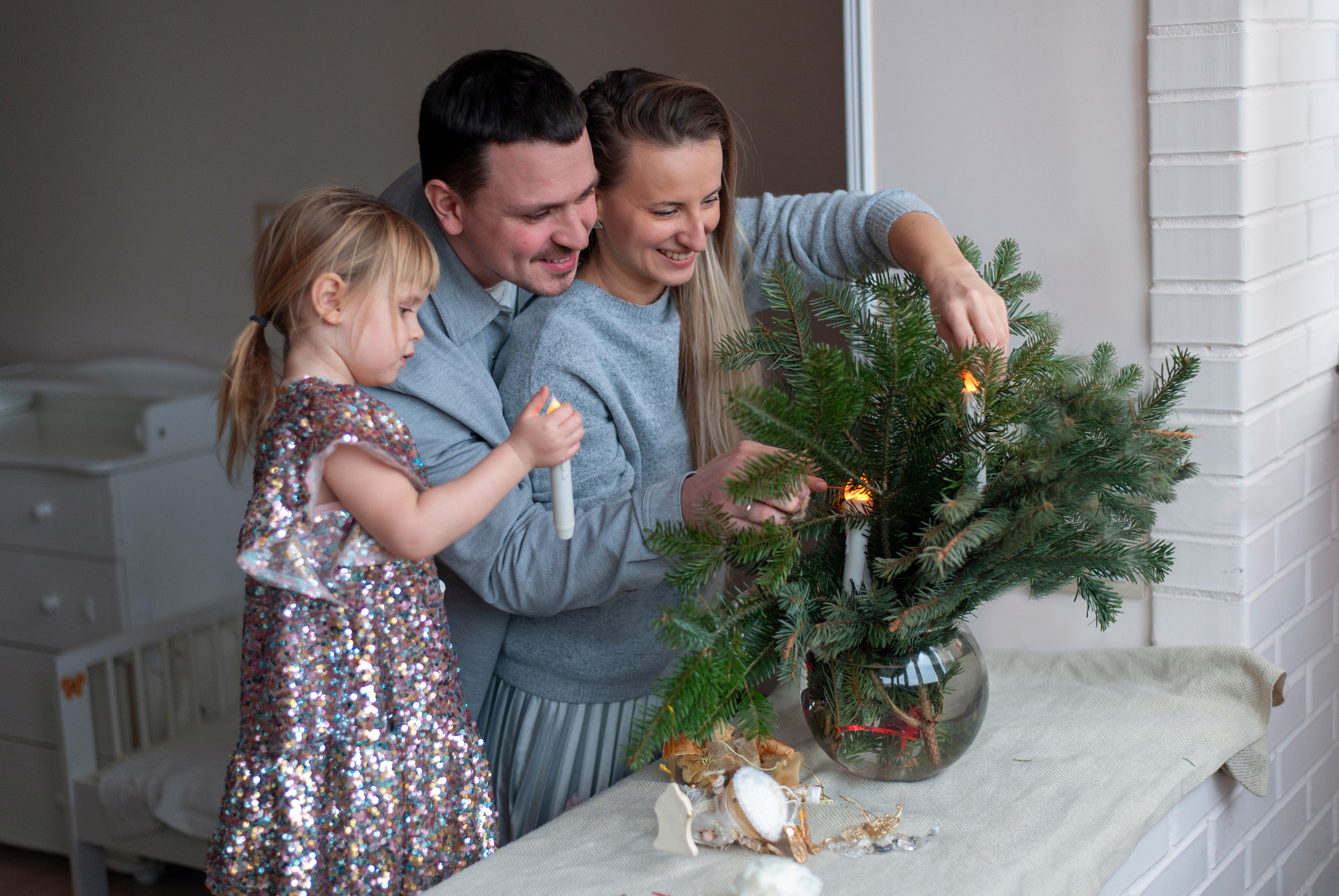 Новогодние съёмки дома. Семейный и детский фотограф в Москве Анна Оськина