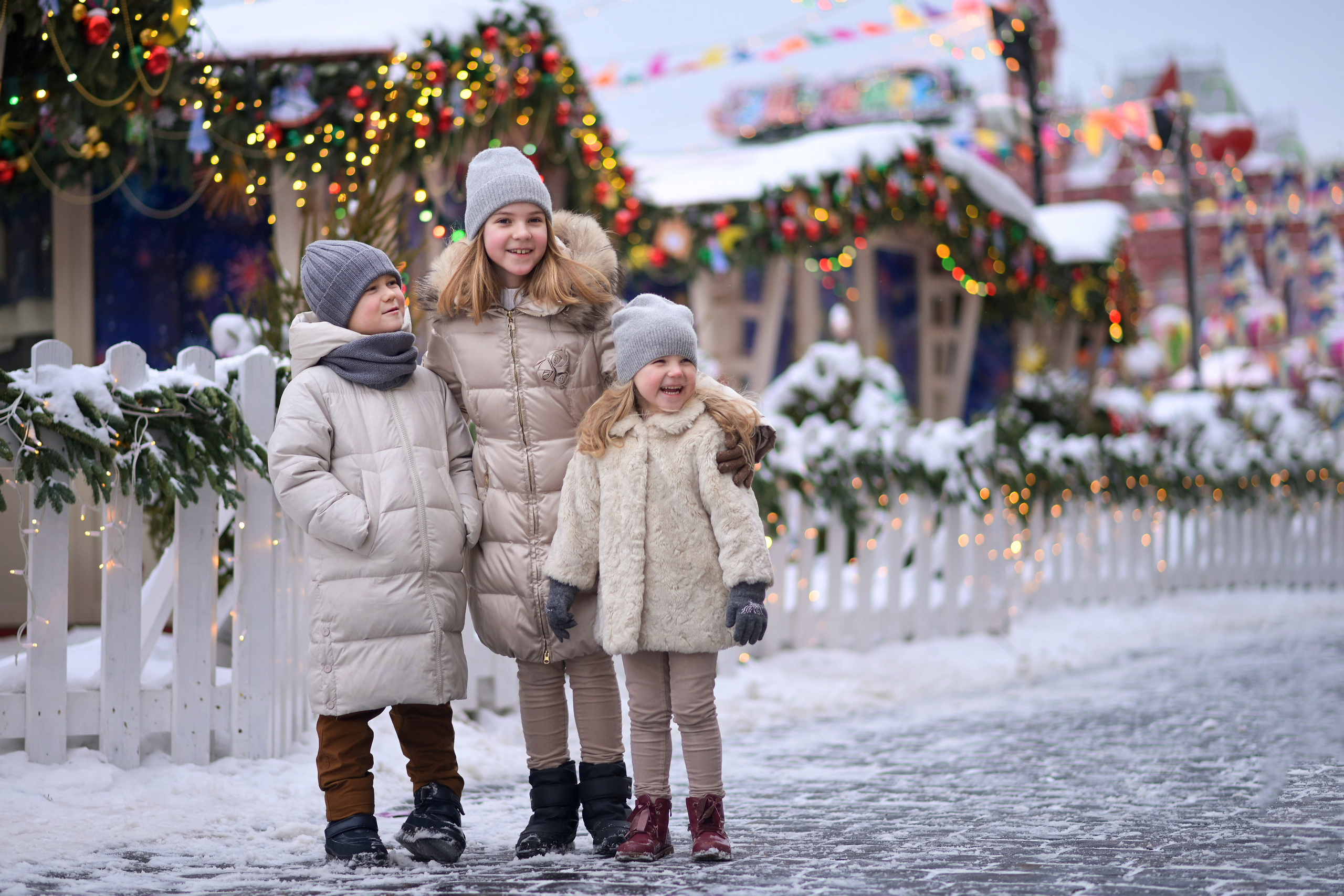 Новогодние/зимние семейные съёмки в городе и на природе. Семейный и детский фотограф в Москве Анна Оськина