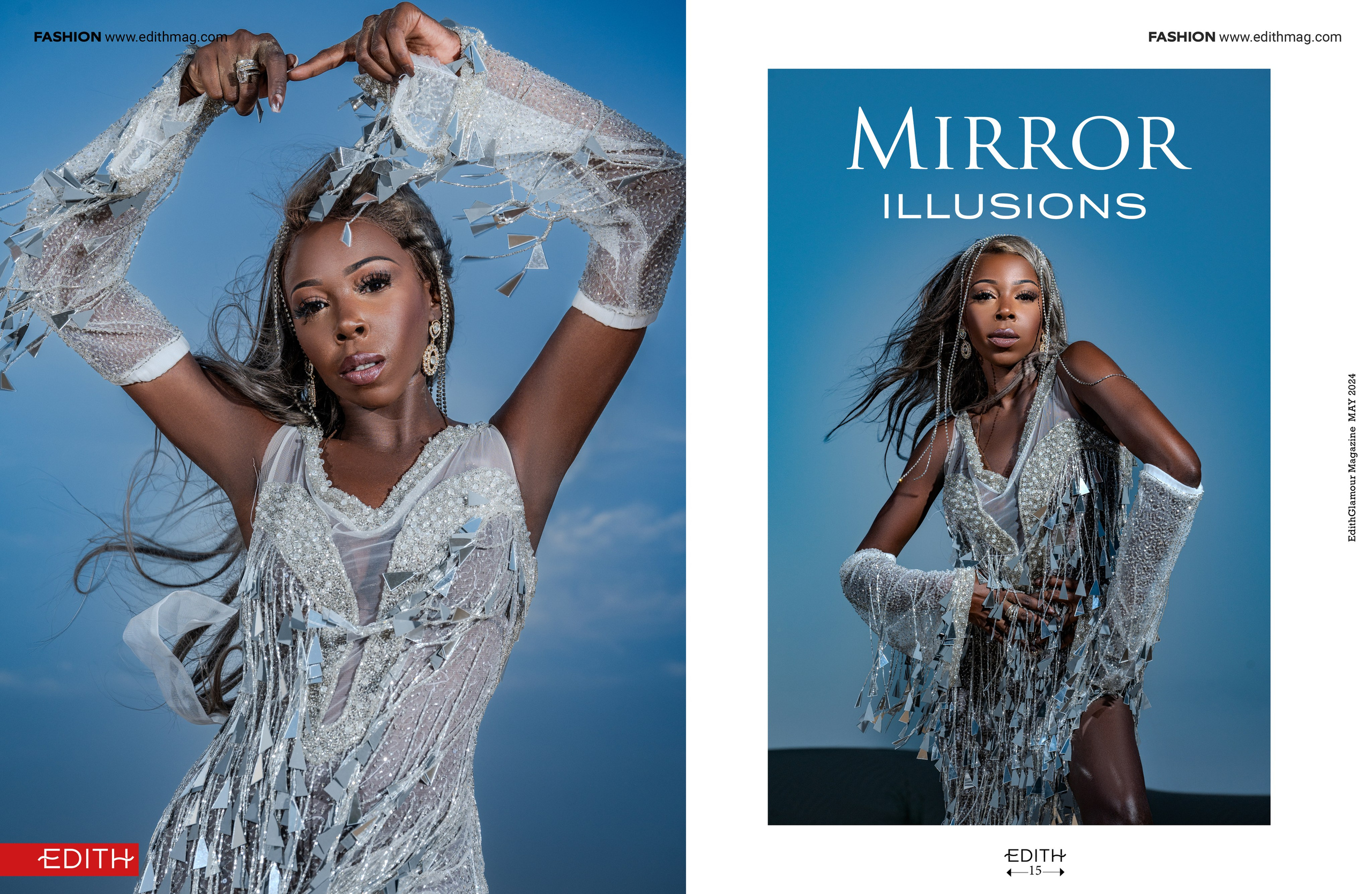 Шанталь в зеркальном платье. Коммерческий фотограф Москва /Дубай, эксклюзивные фэшн фотосессии