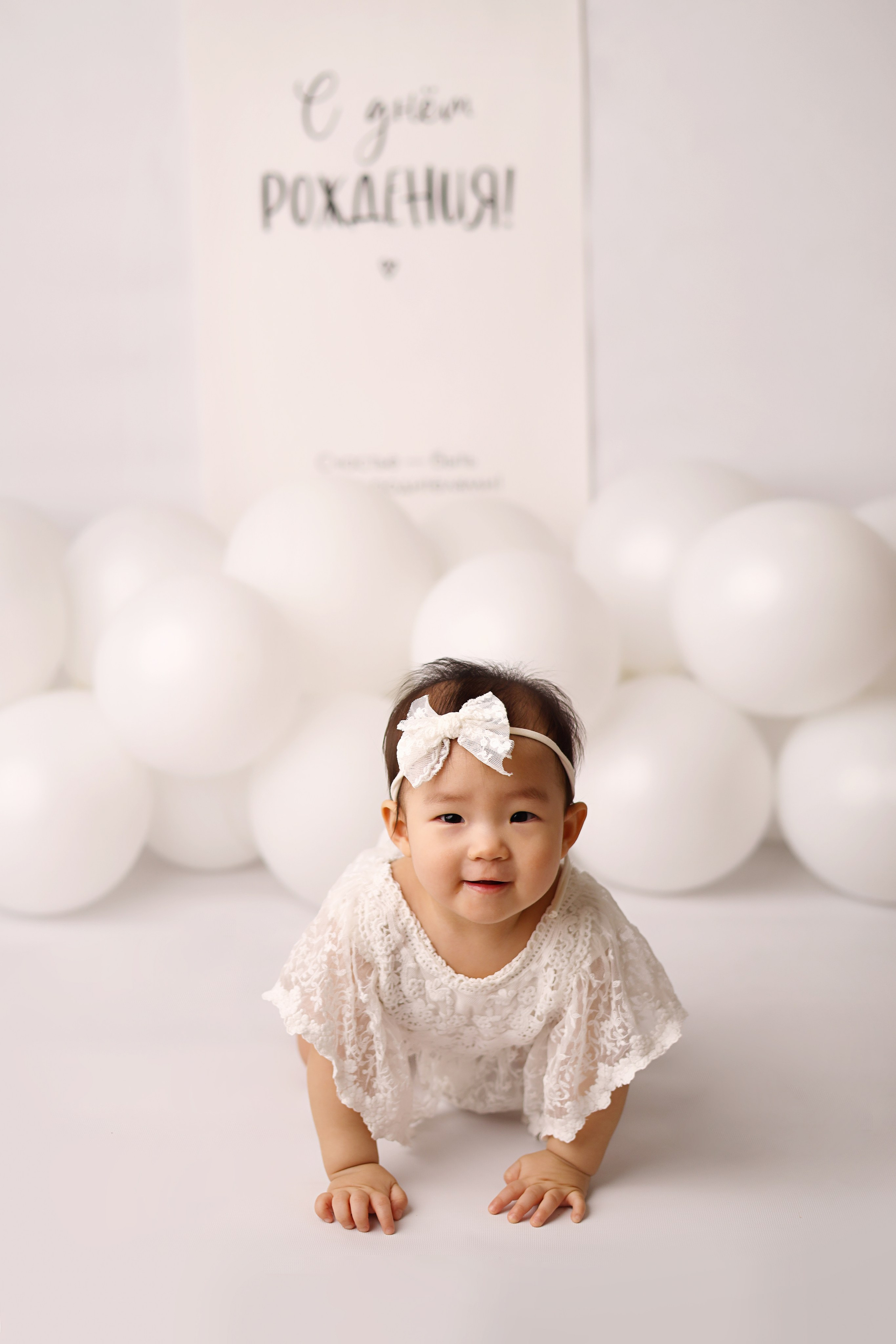 Фотосъемка одного годика Валерии. Фотограф новорожденных Москва. Ньюборн фотограф Москва