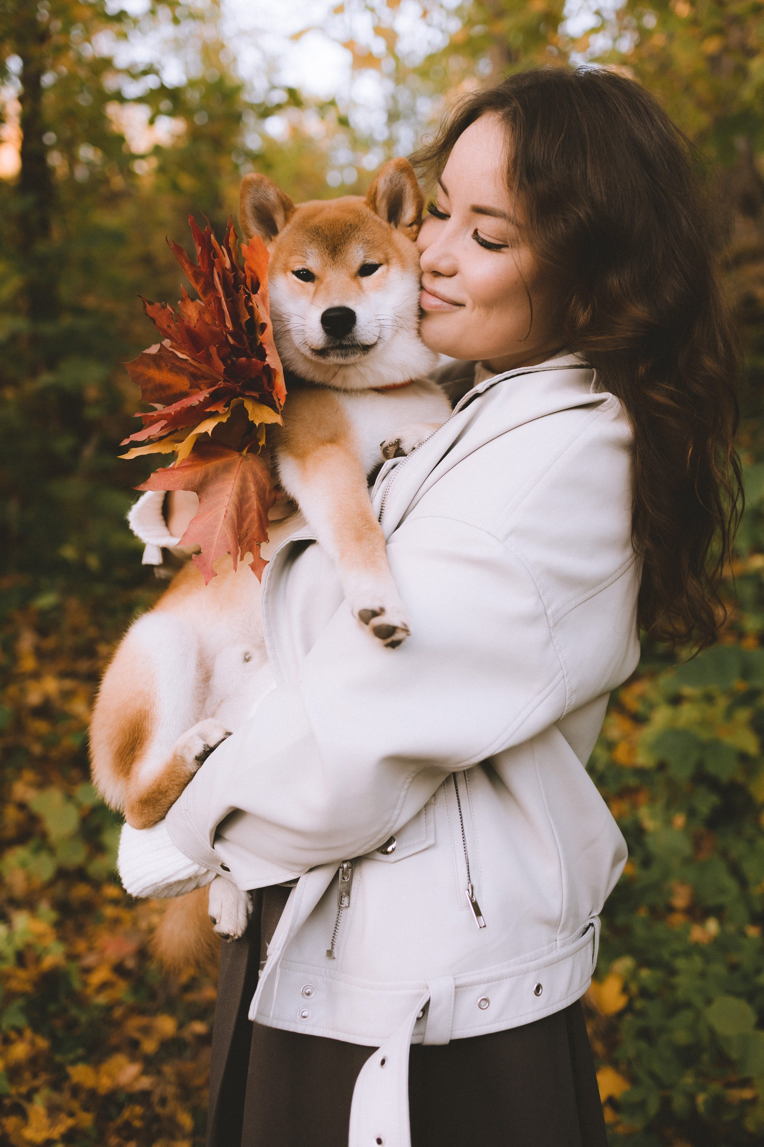 Фотосессия с собакой в осеннем Дудергофе. Семейный и детский фотограф в Санкт-Петербурге Павлова Елена