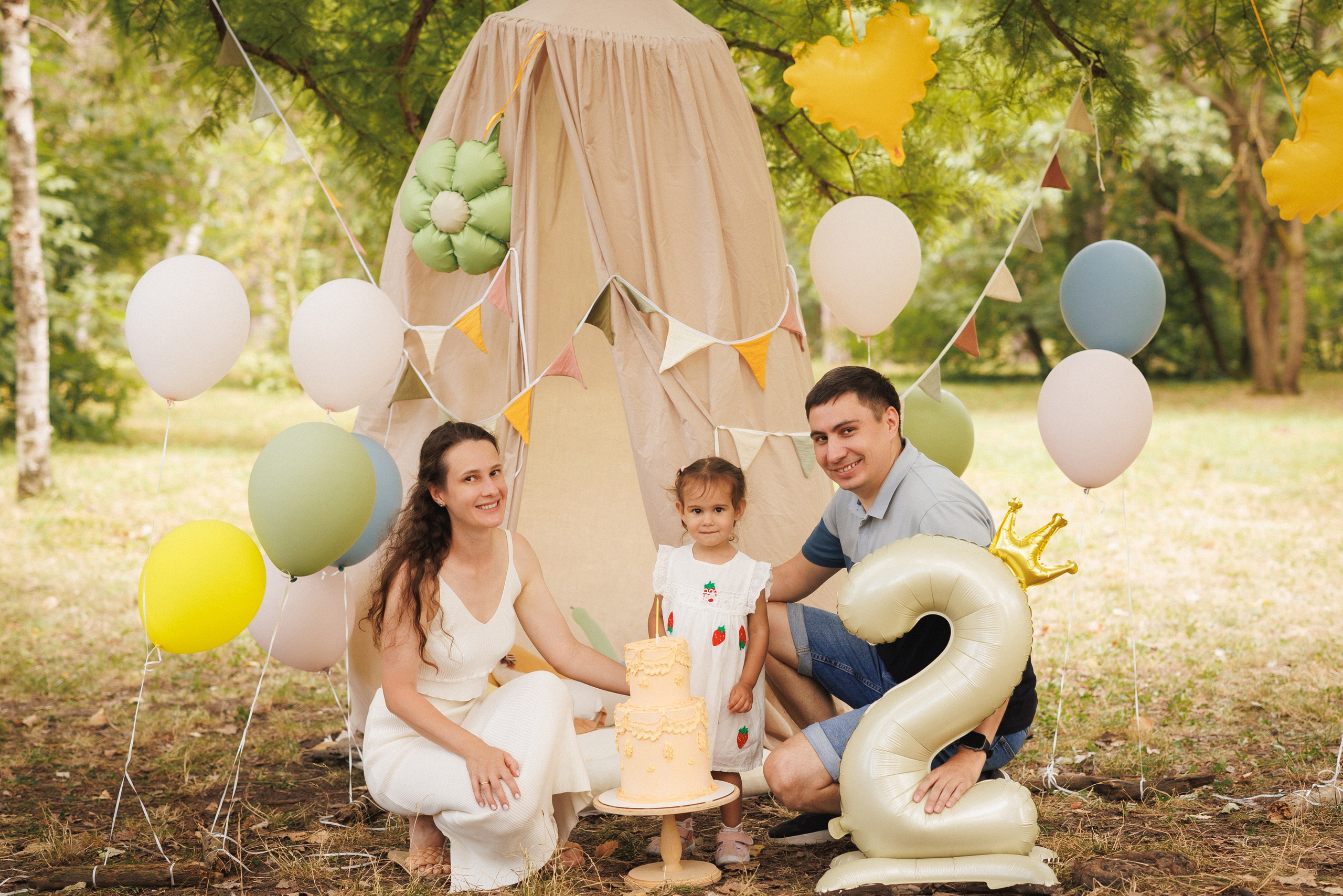Детская, семейная фотосессия для именинников в парке, город Краснодар. Семейный и детский фотограф в Краснодаре Анна Трашкова