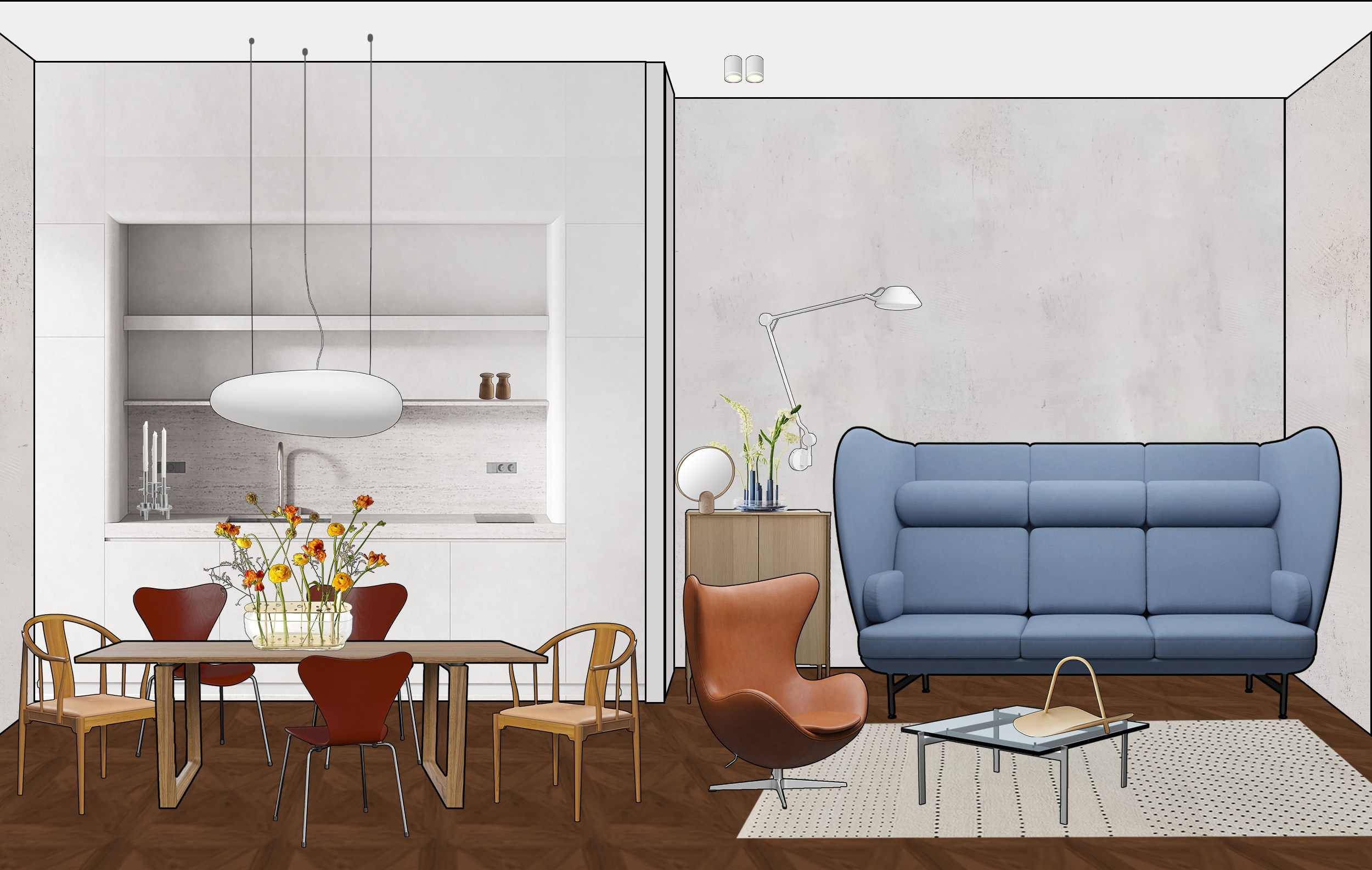 Various projects for decorating individual rooms. SHAIMERDINOVA INTERIORS