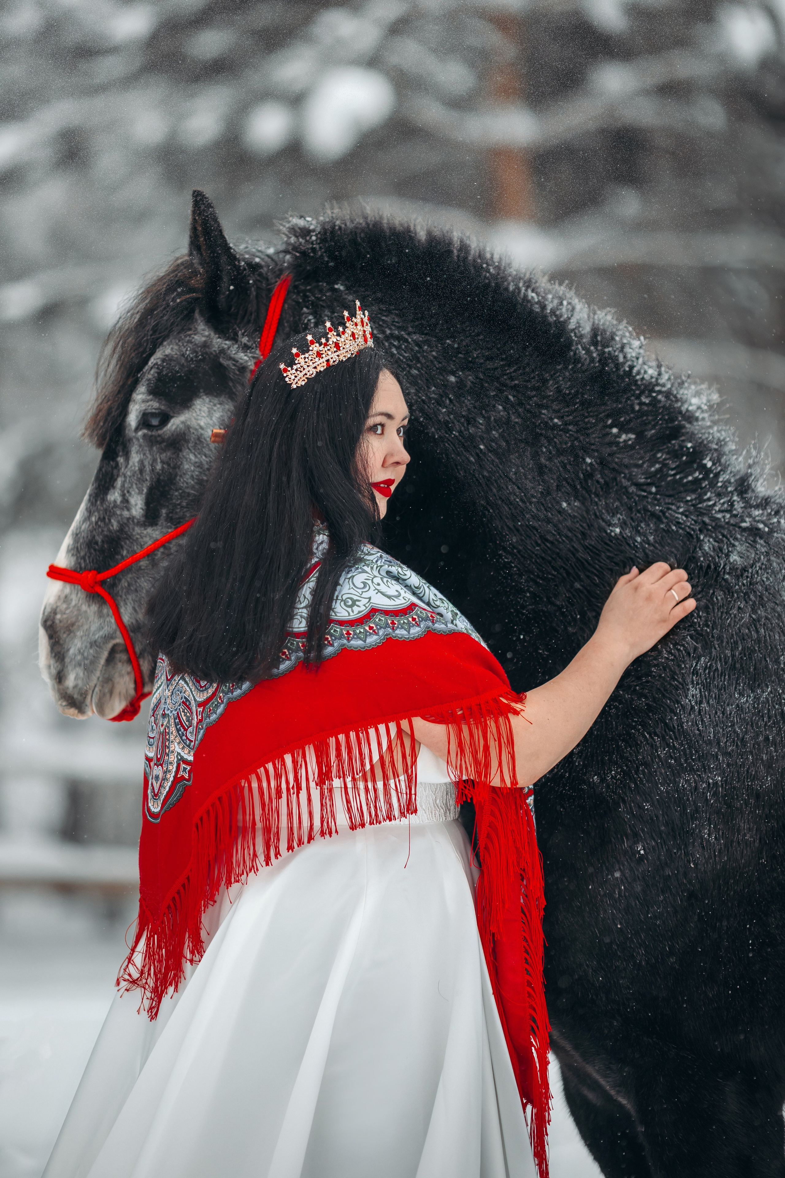 Яблоки на снегу. Анна Молчанова конный фотограф в Тюмени | фотосессии с лошадьми Тюмень