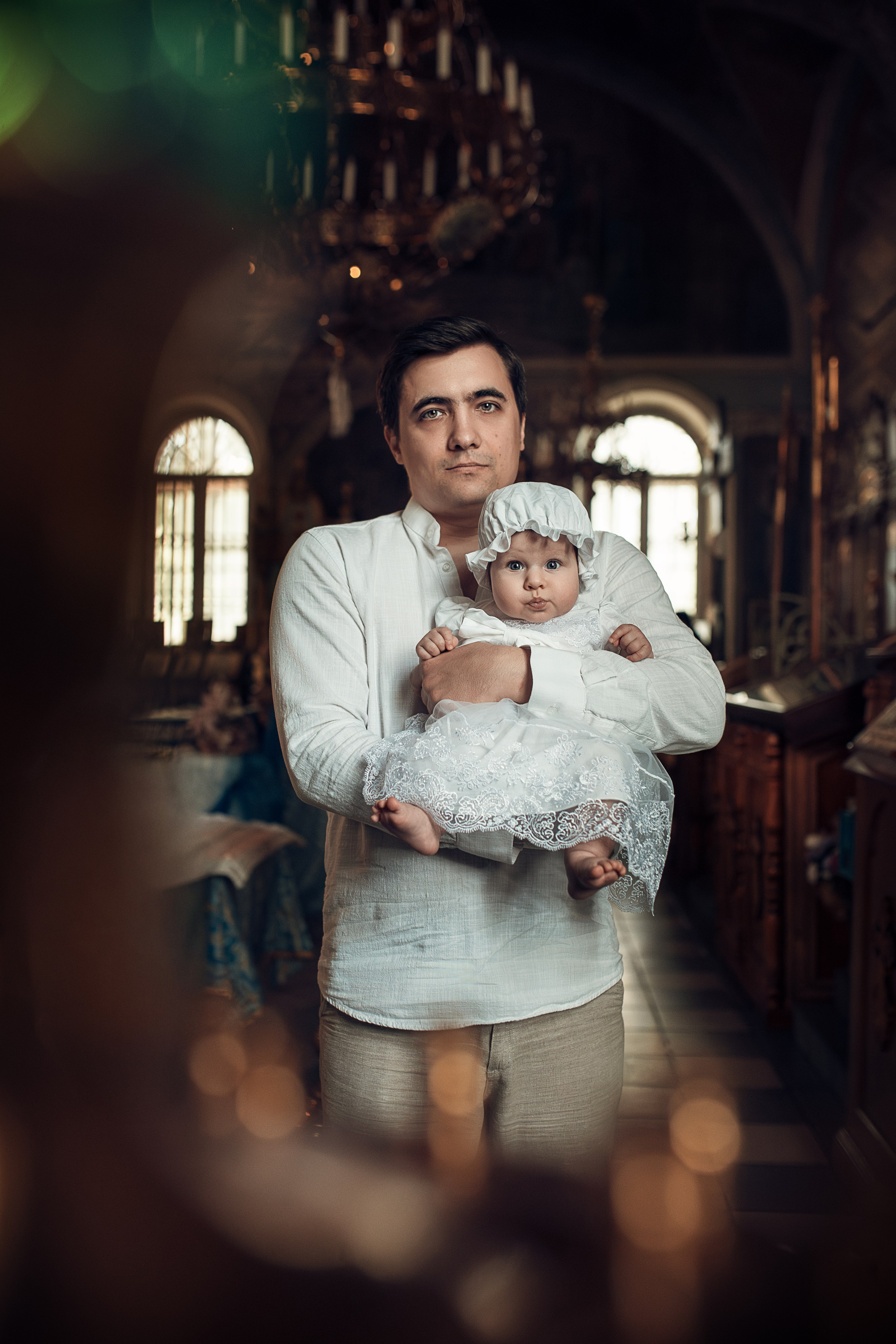 Фотосессия крещения младенца в Болтино