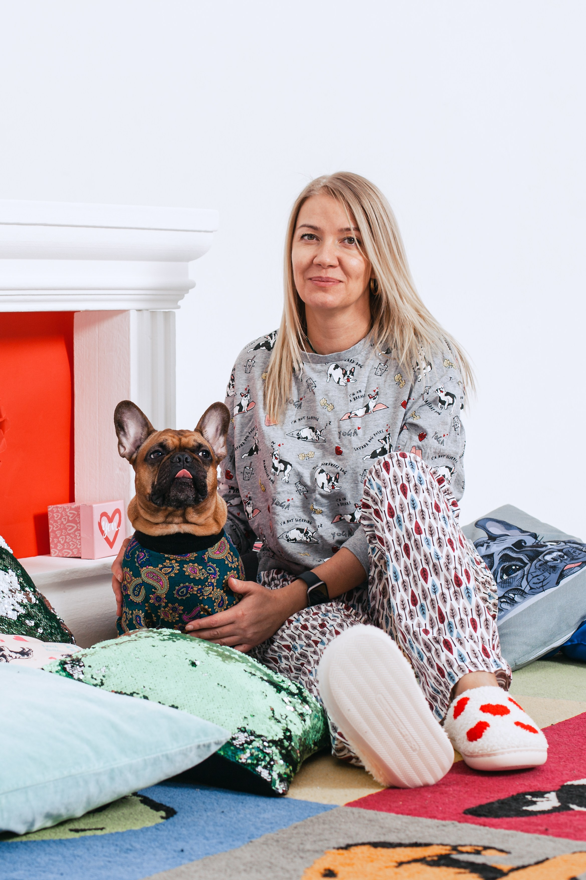 Пижамная вечеринка французских бульдогов и их хозяев. Фотограф-анималист Татьяна Степанова