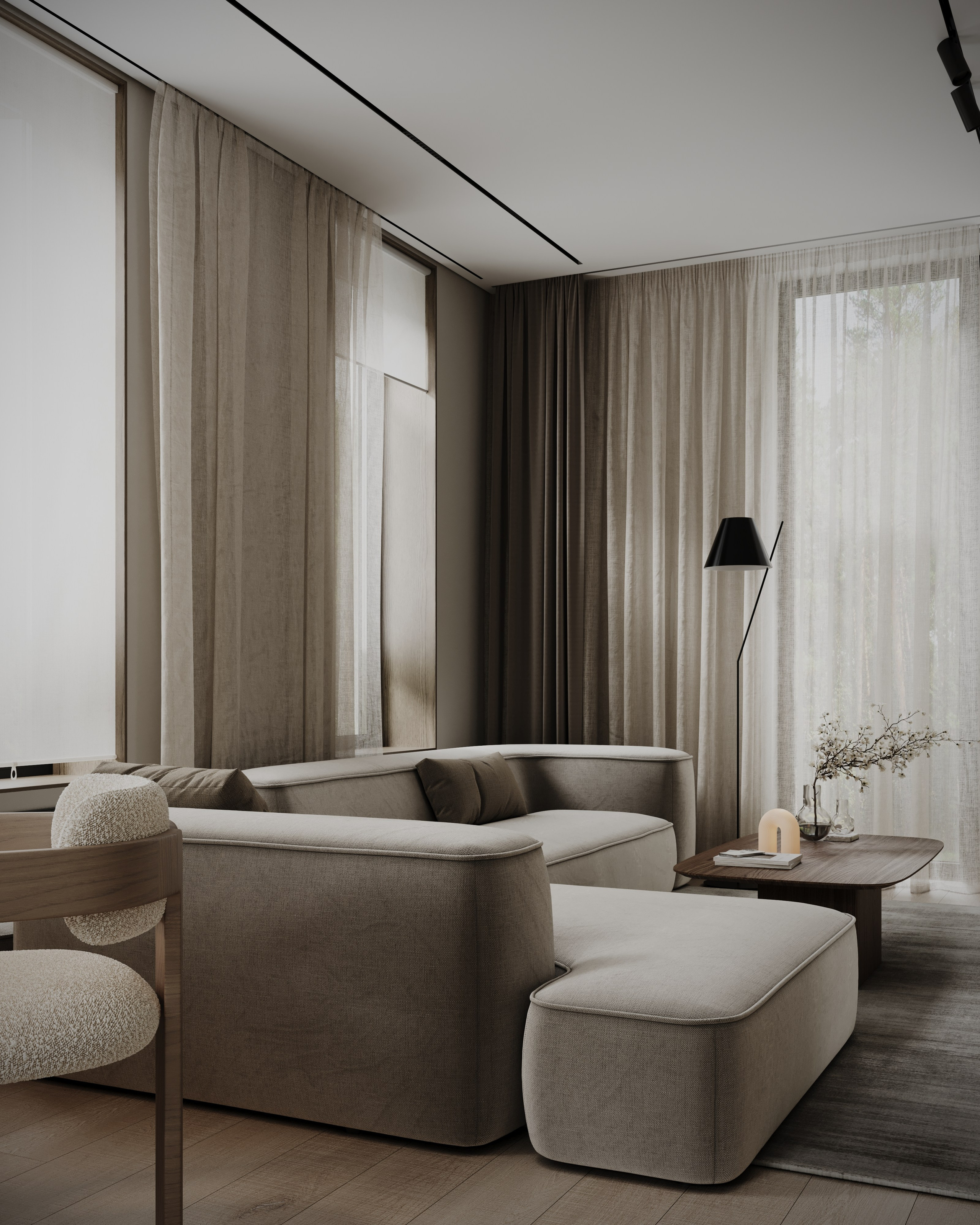 Сибирский дом. Визуализации интерьера