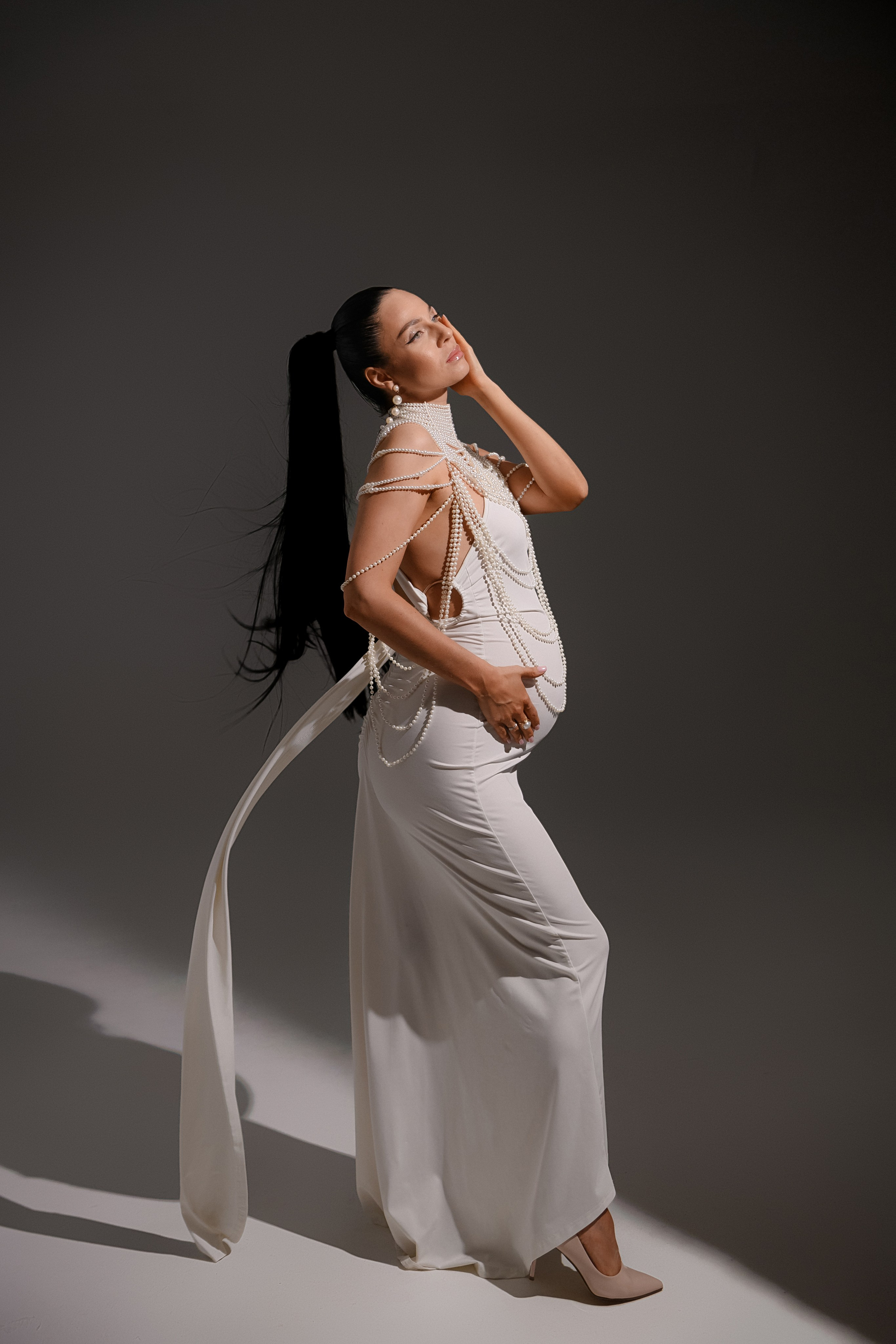 Белое платье+ жемчуг. Фотограф Анна Качан