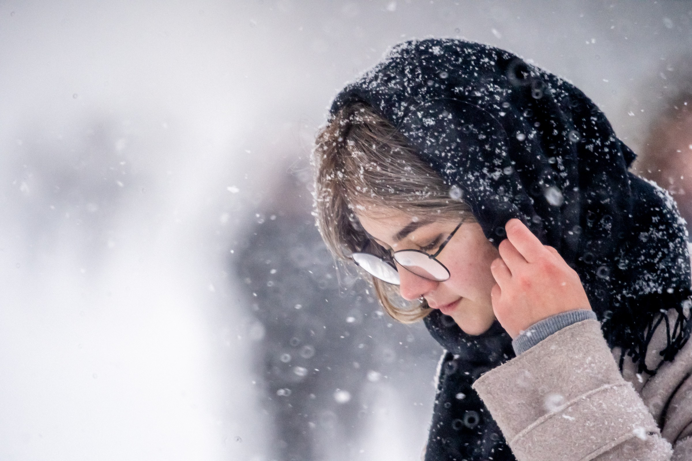 Фрося. Снегопад. Портретный фотограф в Санкт-Петербурге Александр Быстрицкий