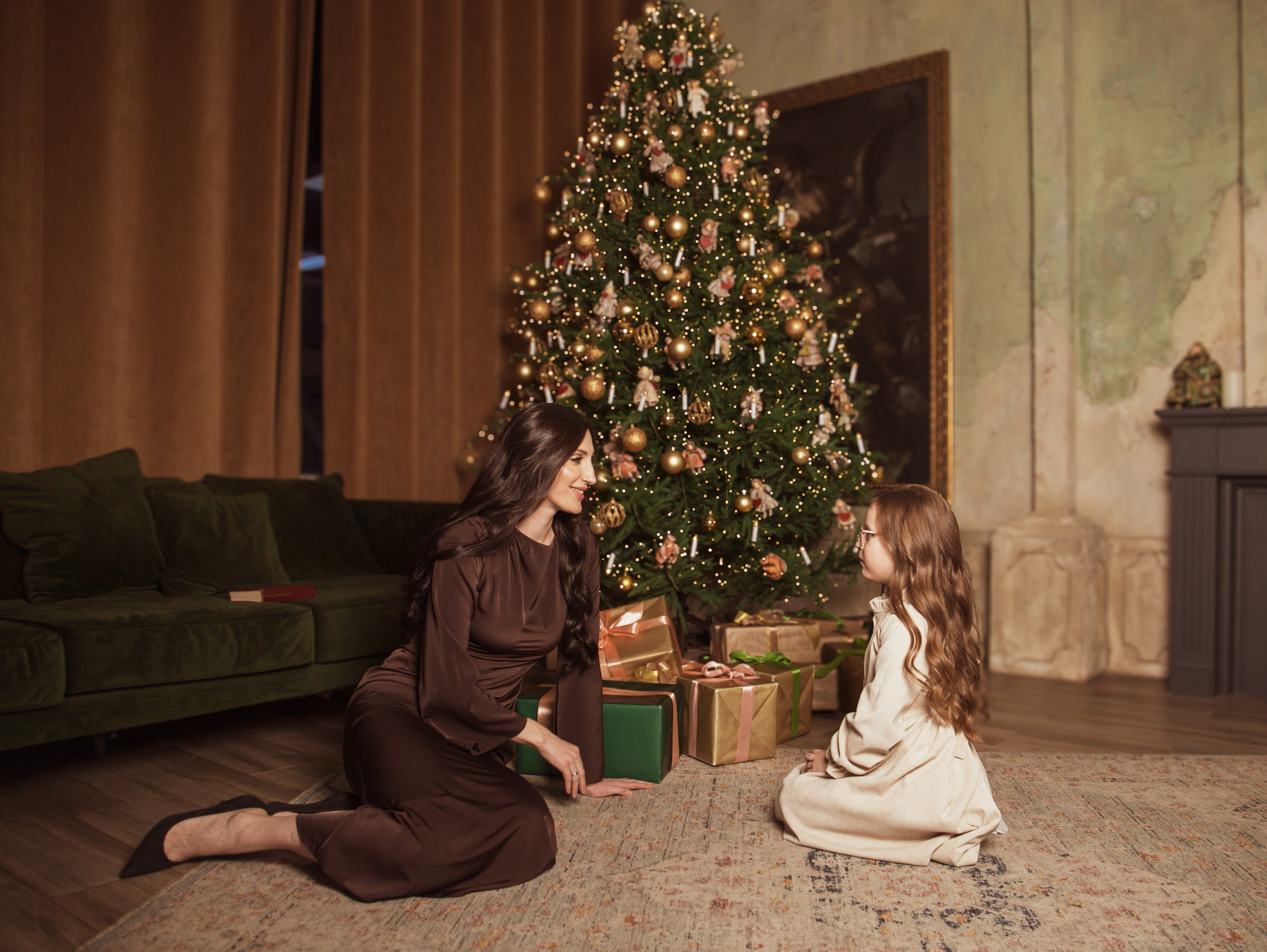 Мама с дочкой, новогодняя сьемка. Свадебный и семейный фотограф в Москве Мила Широких