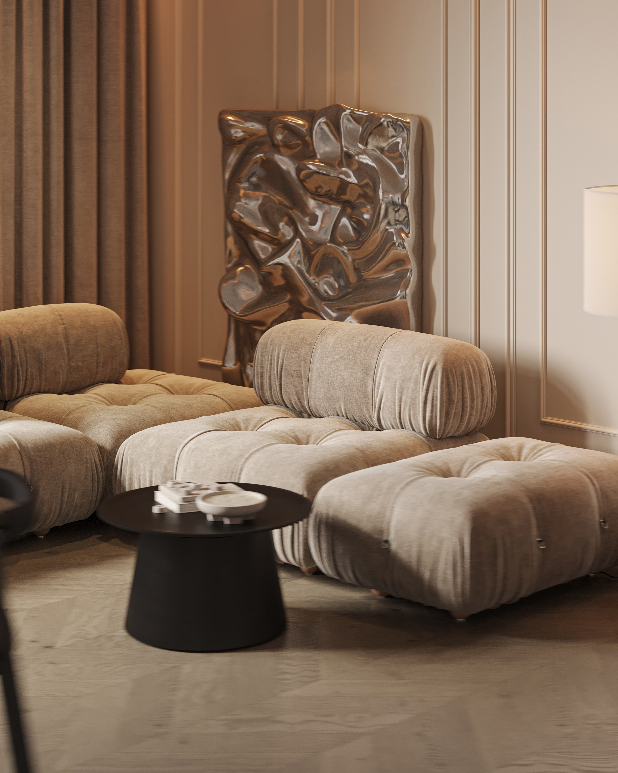 Кухня-гостиная ЖК «Континенталь». 3D визуализация интерьера Надежда Соколова