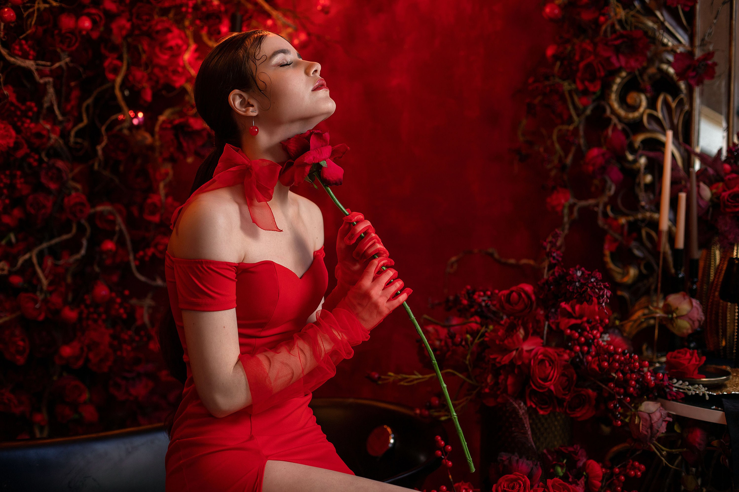 Фотопроект «Ledy in red». Женский и портретный фотограф Мила Прошина. Краснодаар
