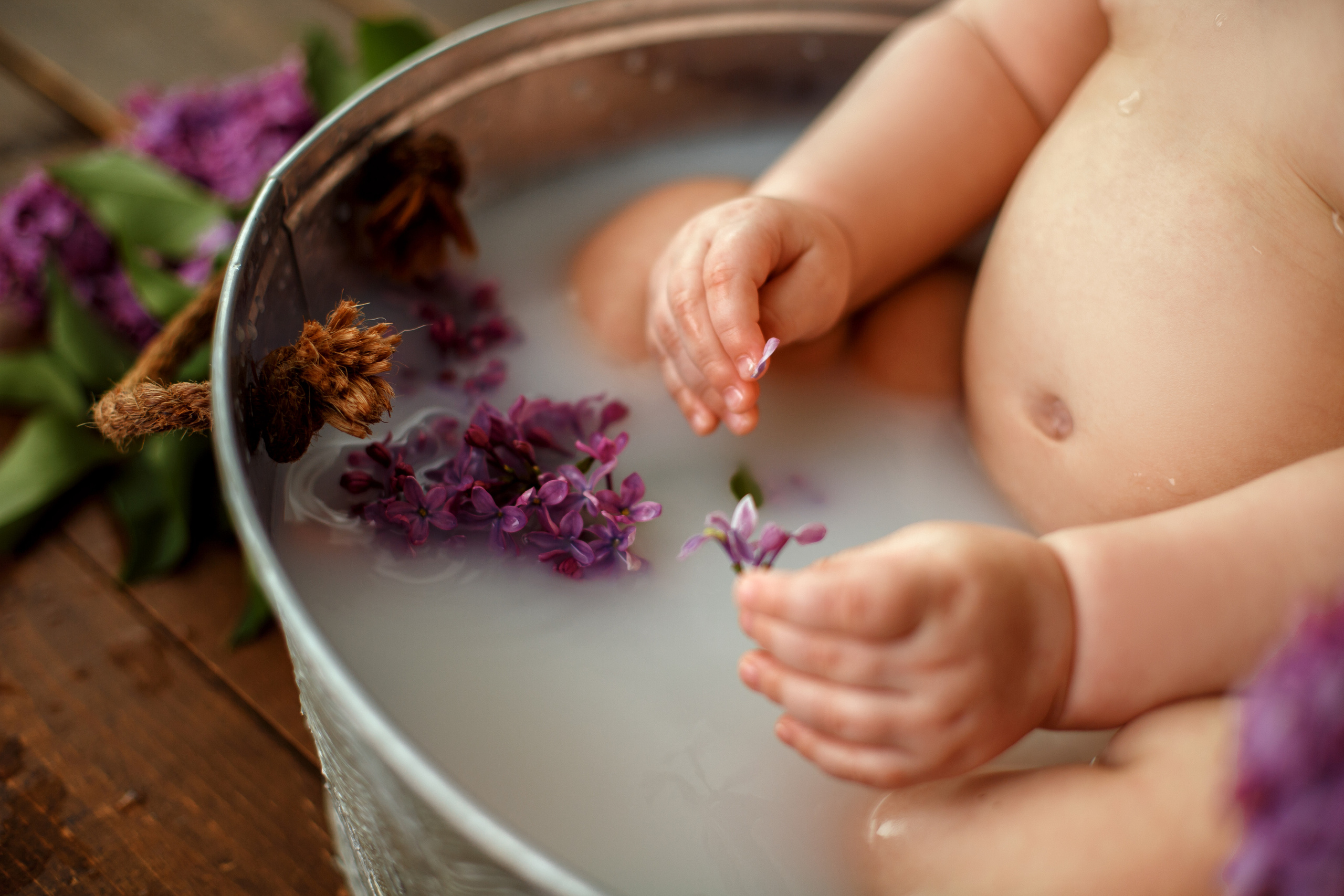 Молочные ванночки. Детский фотограф и фотограф новорожденных в Воронеже Наташа Алехина
