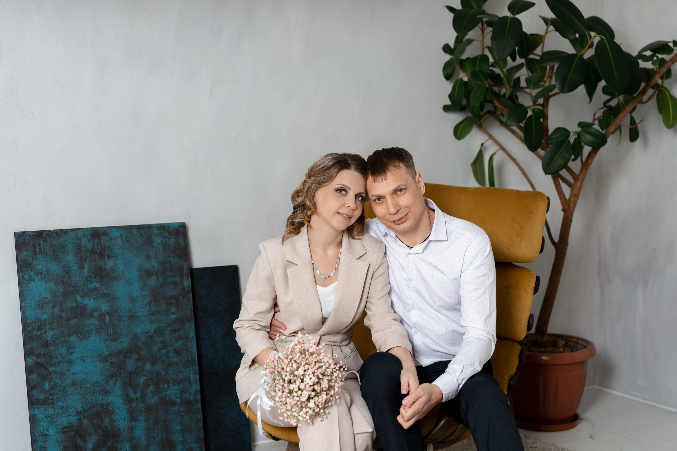 Стильная пара в фотостудии. Семейный и детский фотограф во Владивостоке Мария Гой