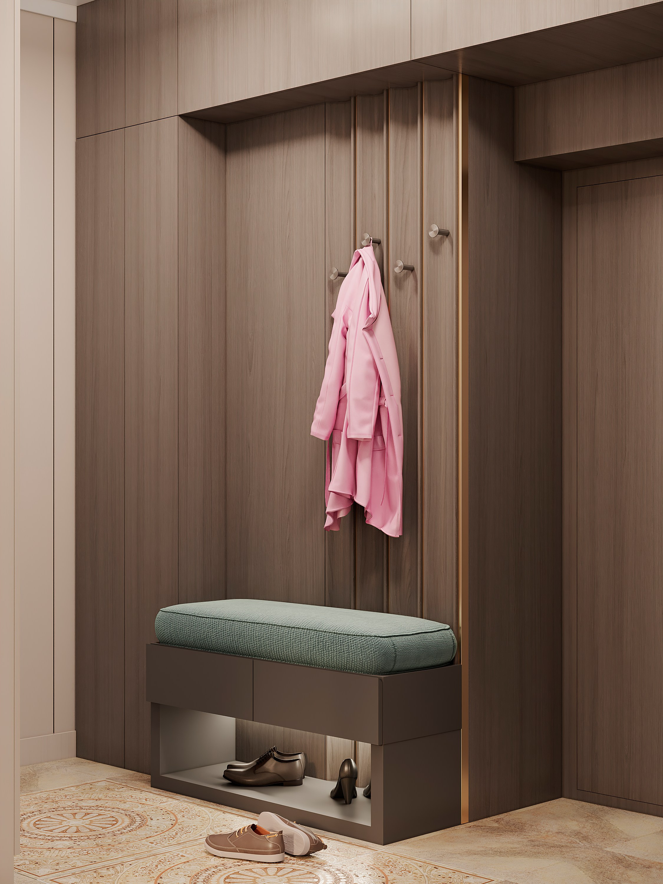 Квартира с фисташковой кухней для молодой девушки г. Москва. Батракова Наталья дизайнер интерьеров Санкт-Петербург Москва Архангель