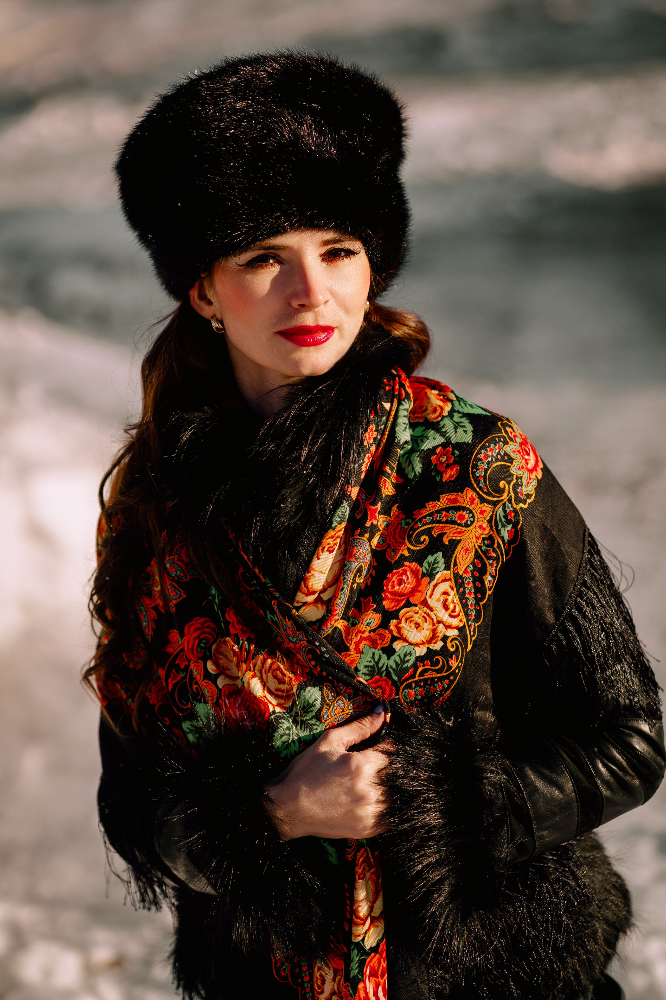 Зимняя фотосессия в русском стиле. Фотограф Ким Наталья в Красноярске