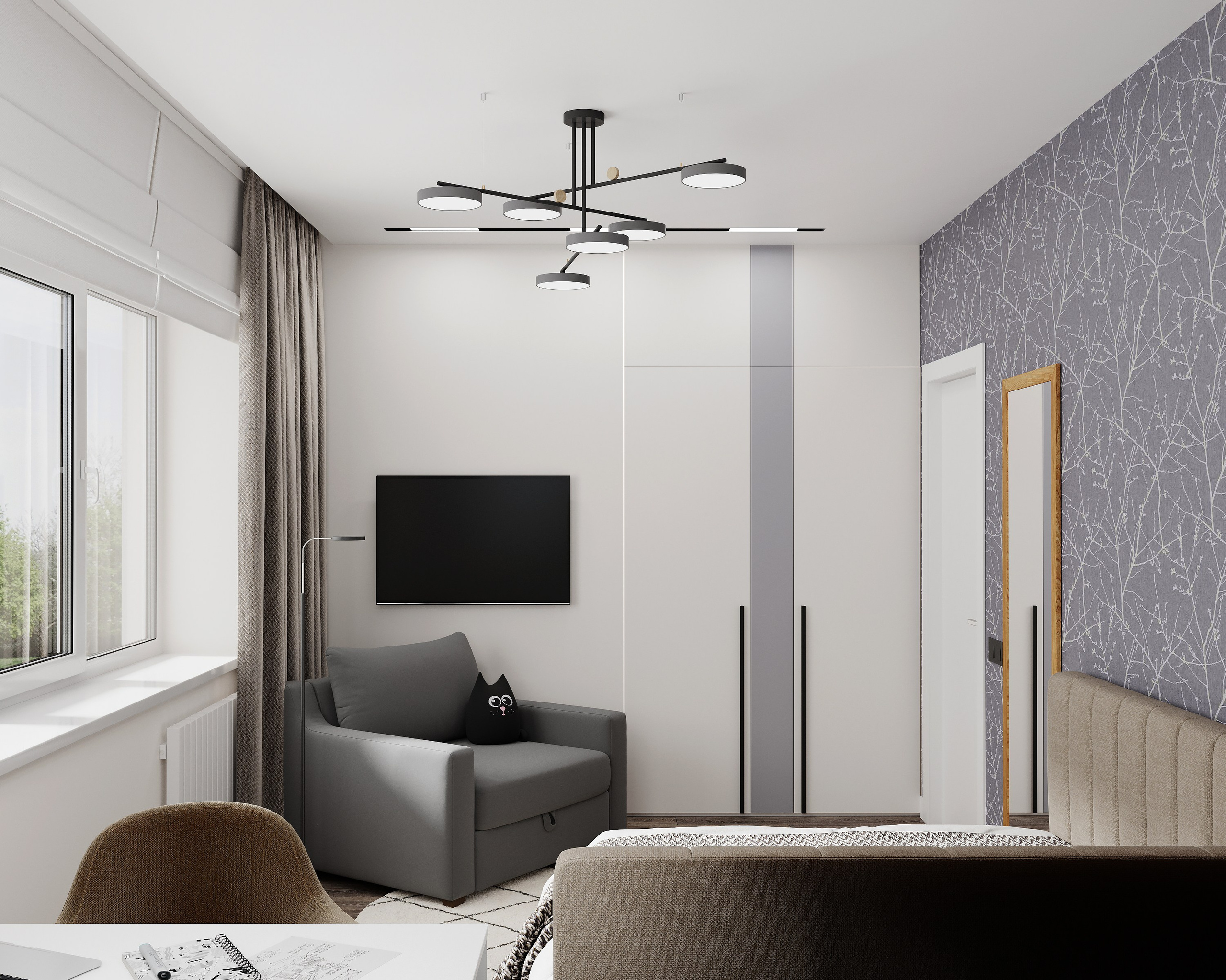 Визуализация спальных комнат 53 m². Заказать 3d визуализацию интерьеров — Дарья Веденёва