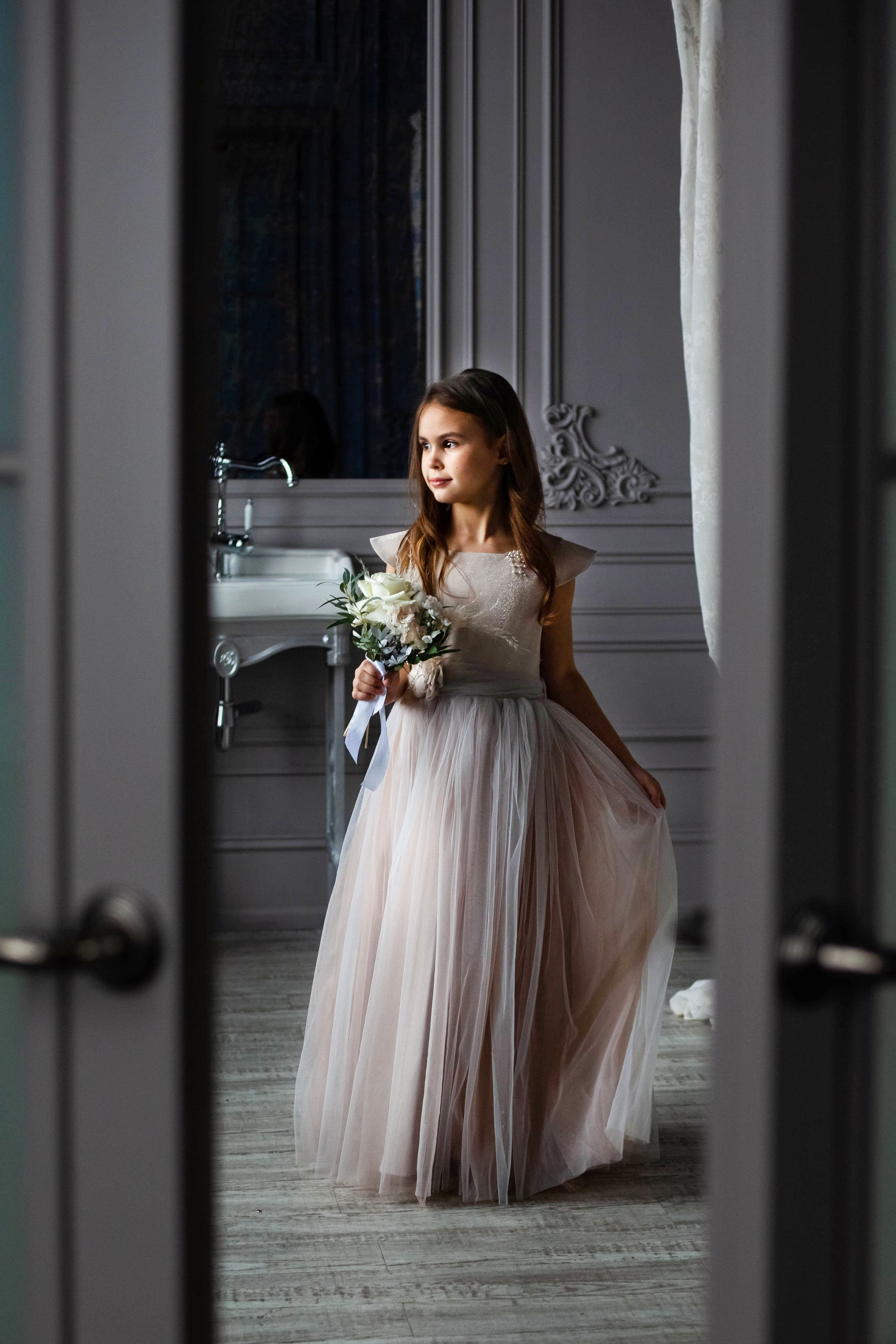 Детские фото, девочка, в студии, сестра