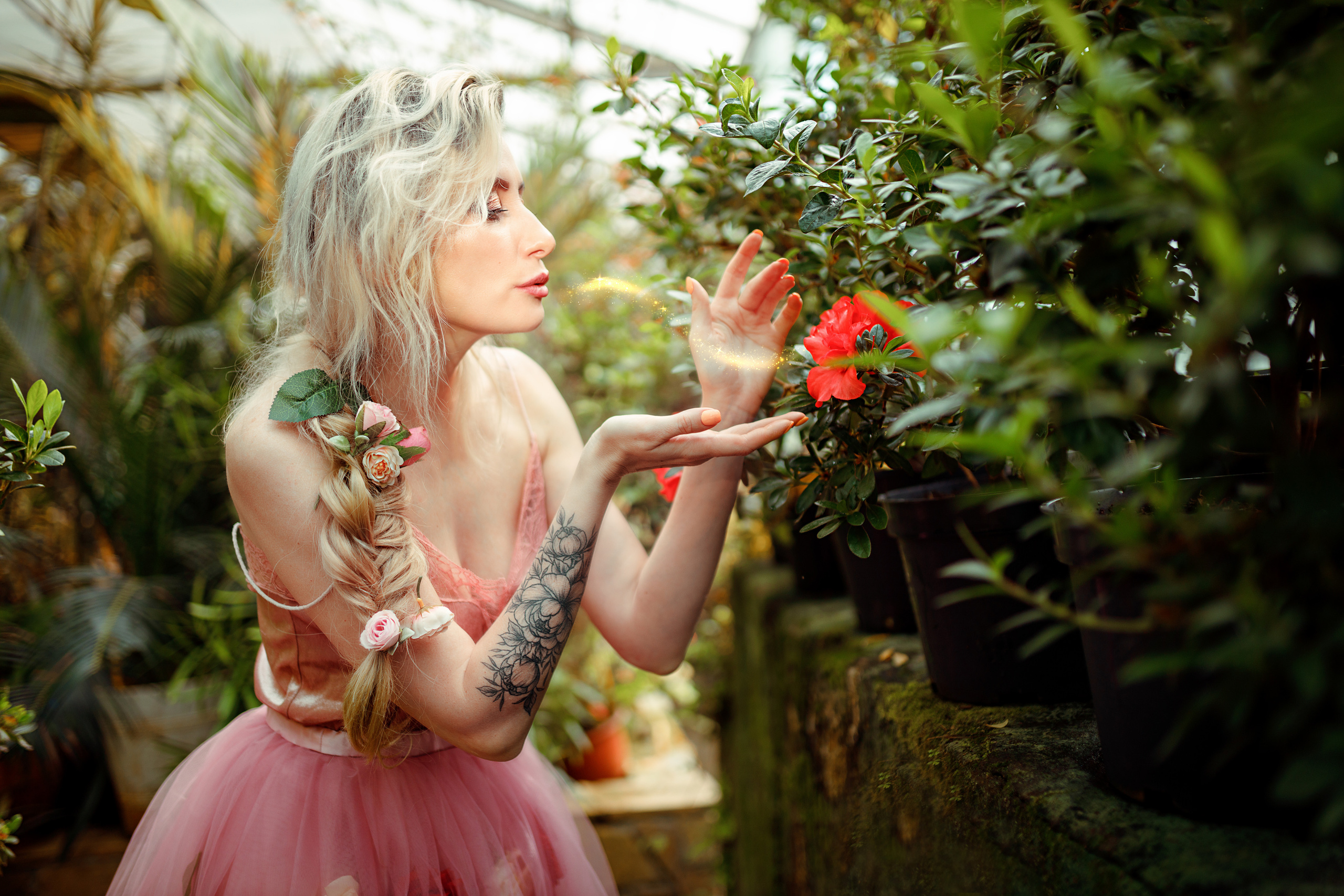 Сказочная съемка Марины в оранжерее ботанического сада. Фотограф женского портрета, беременности и материнства Харькова Елена