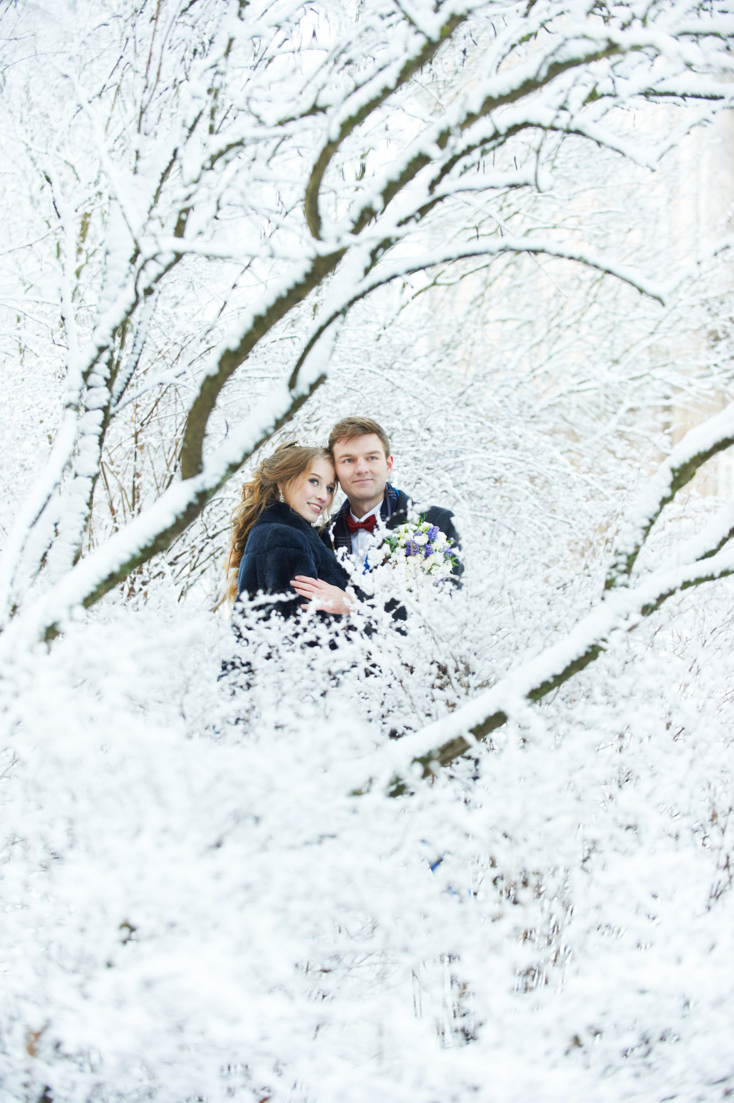 Надежда и Владислав (зимняя свадебная фотосессия в Пушкине в Екатерининском парке). Портретный, семейный и свадебный фотограф в Санкт-Петербурге и в Пушкине Ширяев Денис