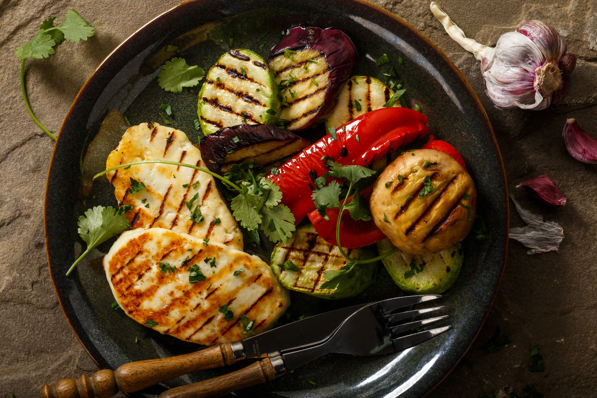 Овощи гриль с сыром