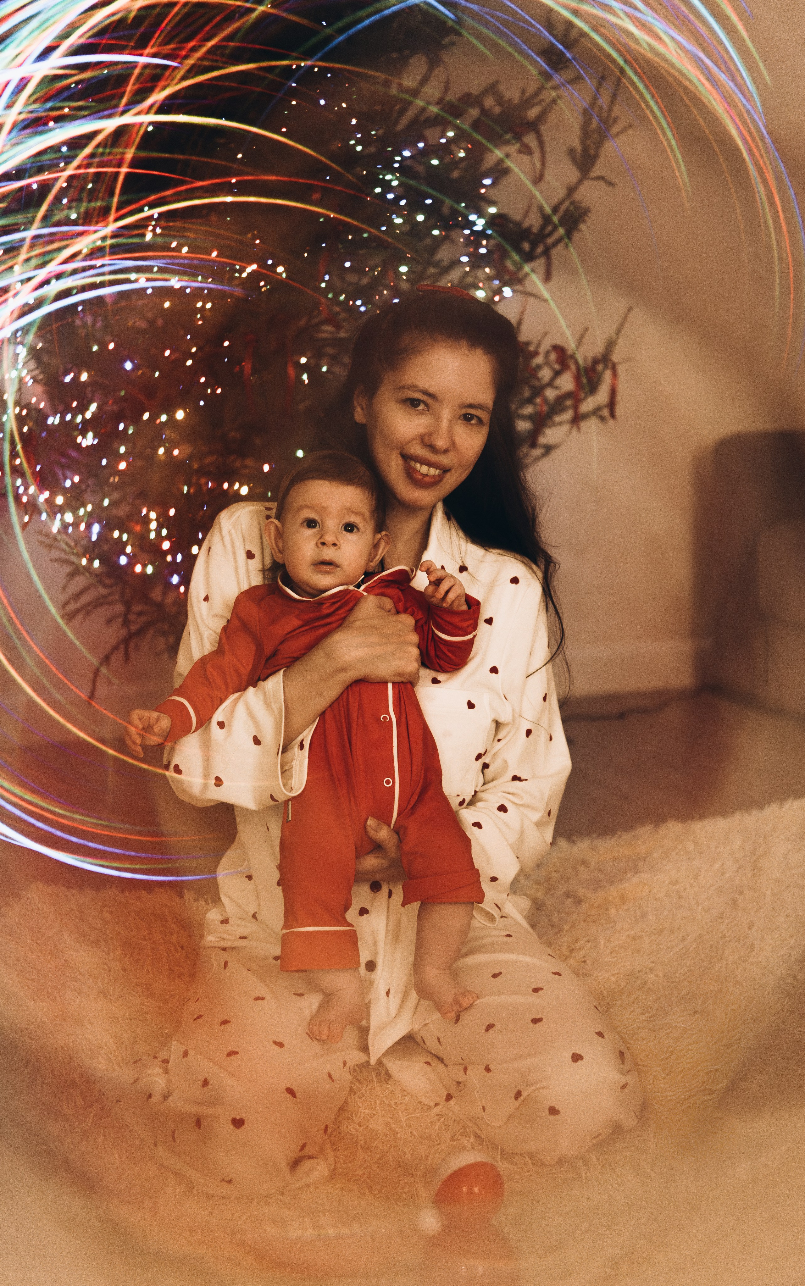 Домашняя Новогодняя история. Семейный, ньюборн фотограф, фотограф на роды в Москве, Виктория Тюльдюкова