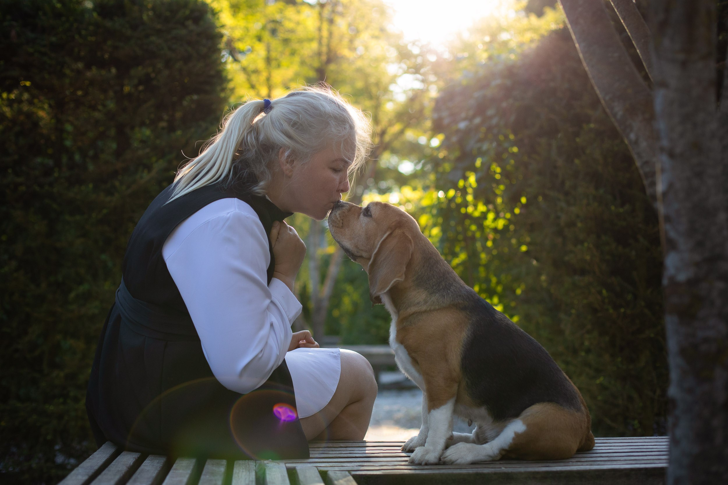Фотопрогулка с Татьяной и биглем Евой. Фотограф-анималист в Москве и Московской области Татьяна Фролова