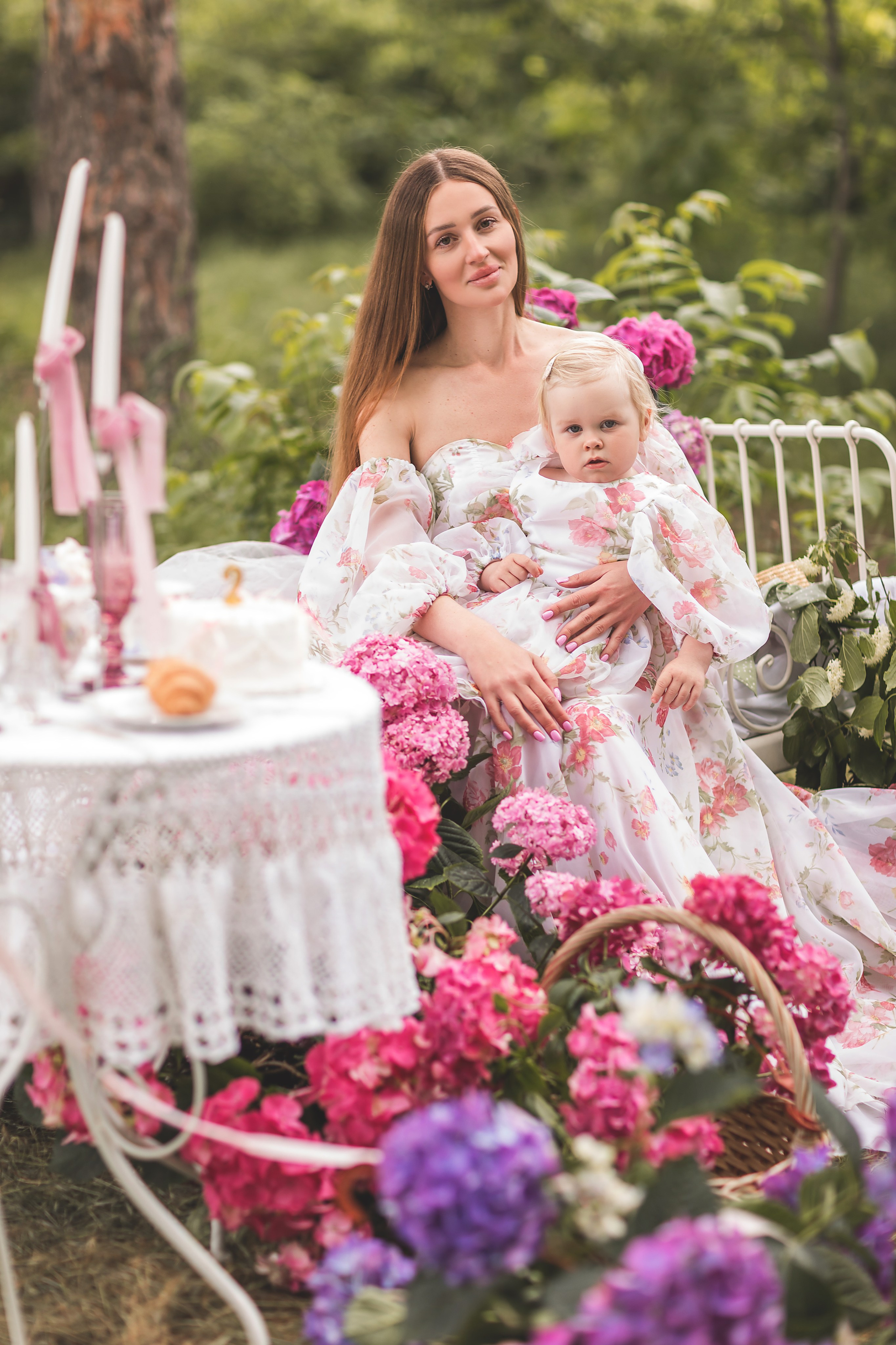 Пикник с гортензией. Семейный и детский фотограф Краснодар Валерия Власенко