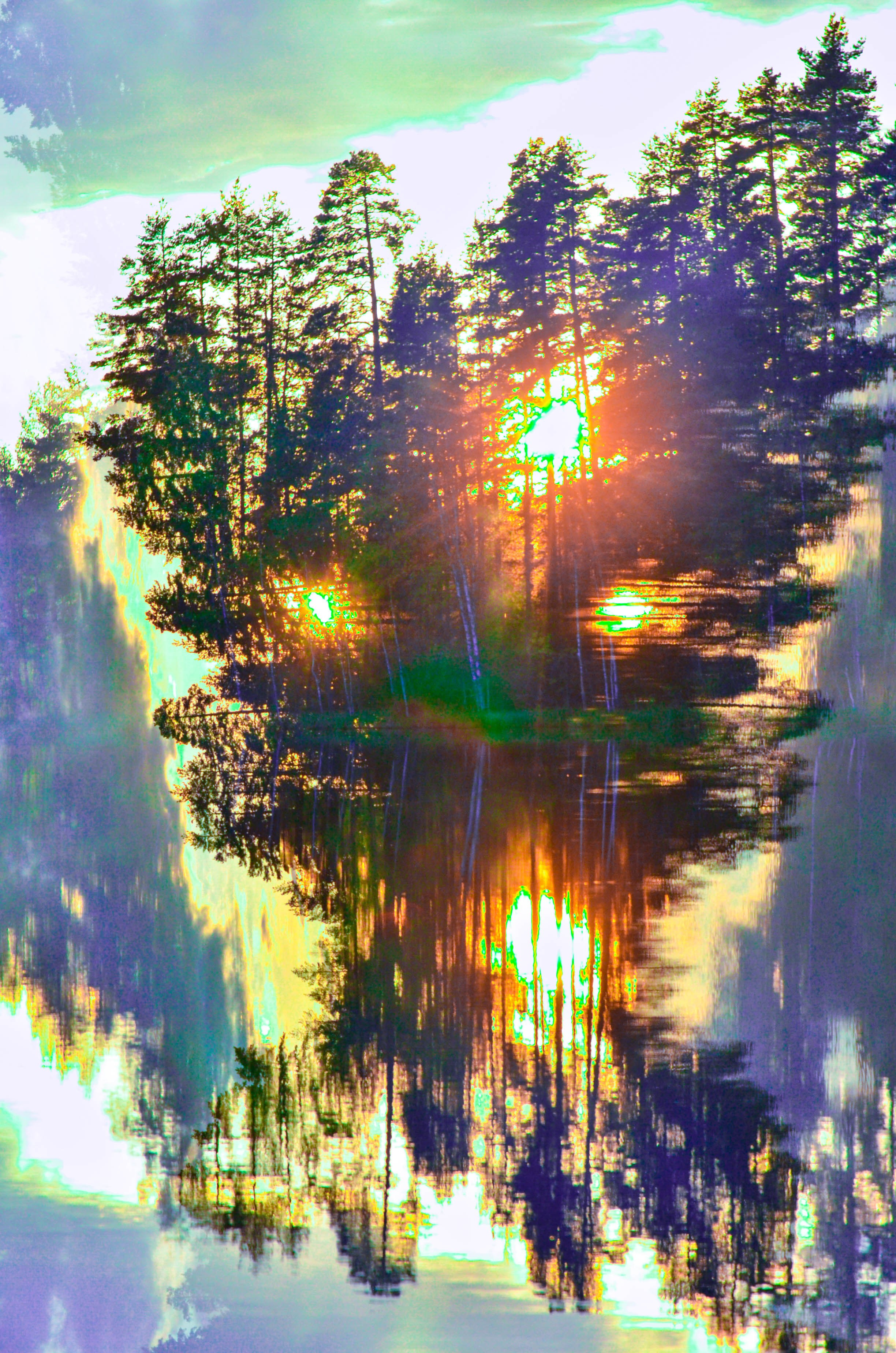 мультиэкспозиция, петяярви, двойная экспозиция, лес, сосны, артфото, лесные духи, озеро