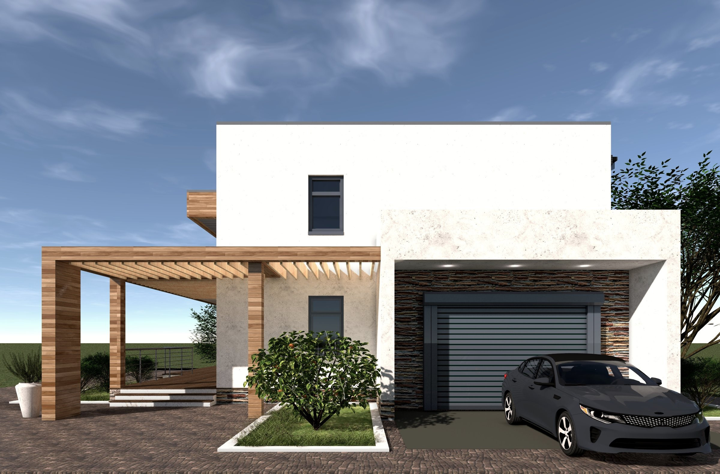 2020. Индивидуальный жилой дом. п.Витязево. Архитектурное проектирование и дизайн интерьеров. г. Анапа