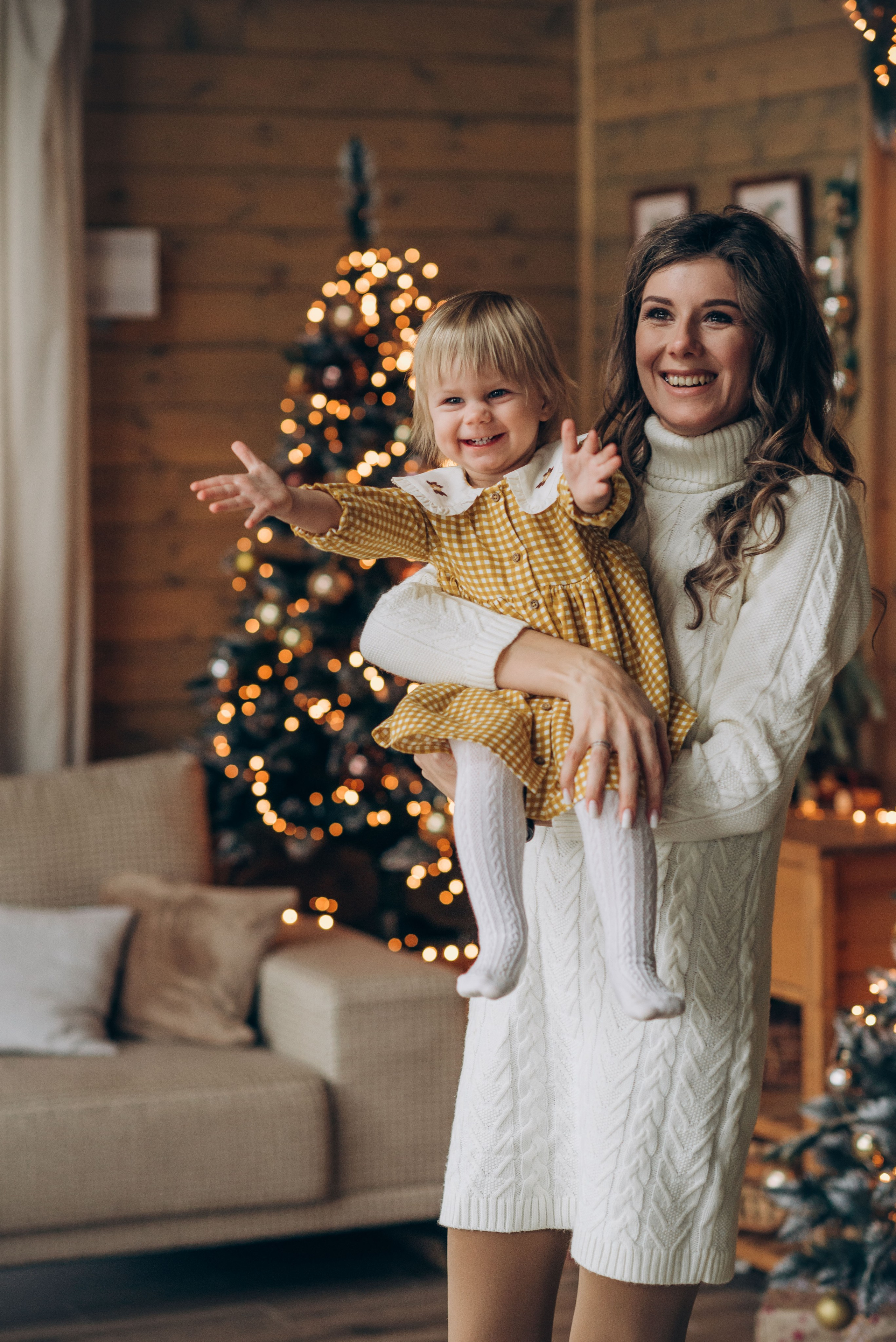 Семейная новогодняя фотосессия в студии. Семейный фотограф в Домодедово и Москве Елена Пичугина