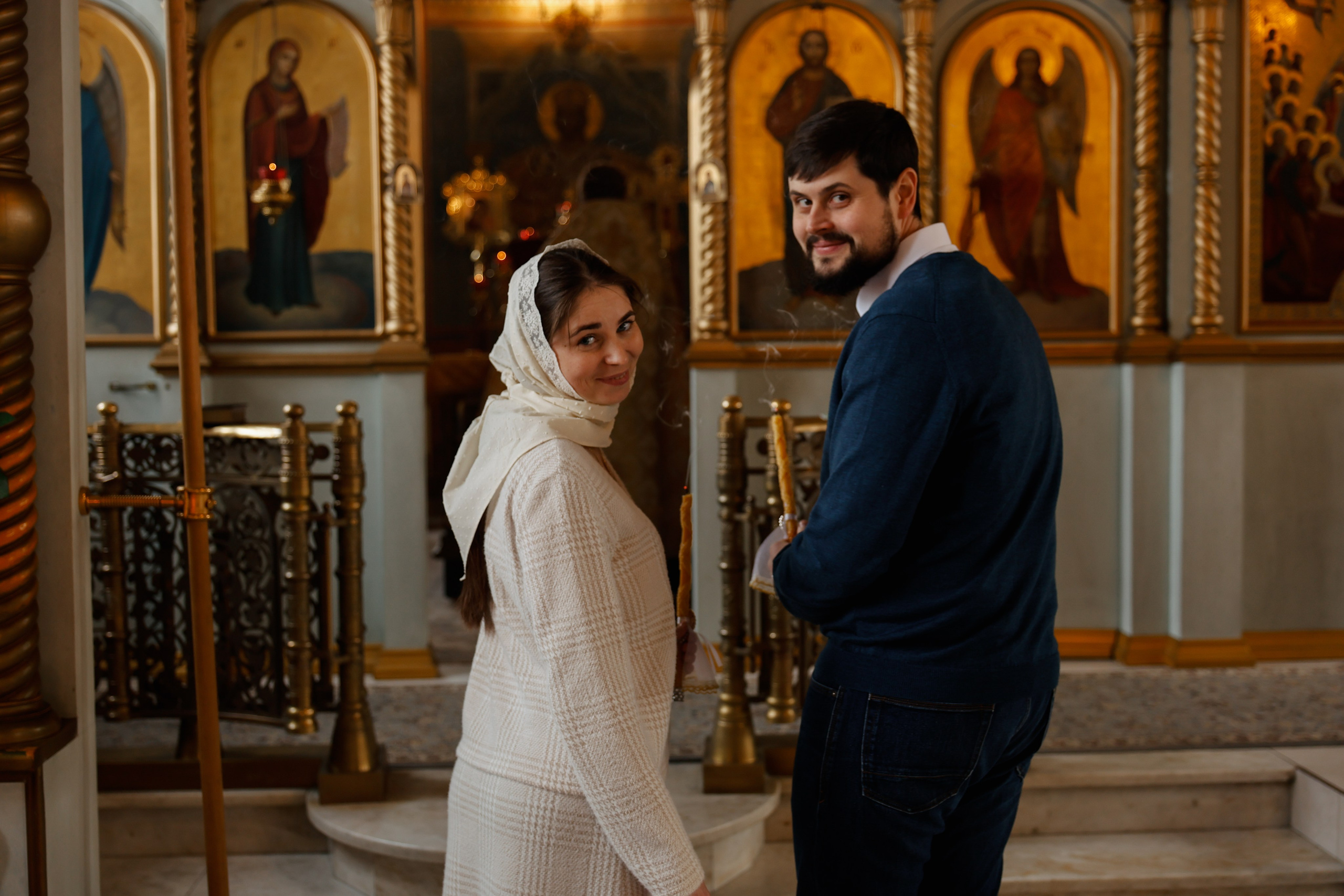 Венчание в Церкви Успения Пресвятой Богородицы в Химках. Фотограф Анастасия Залевская
