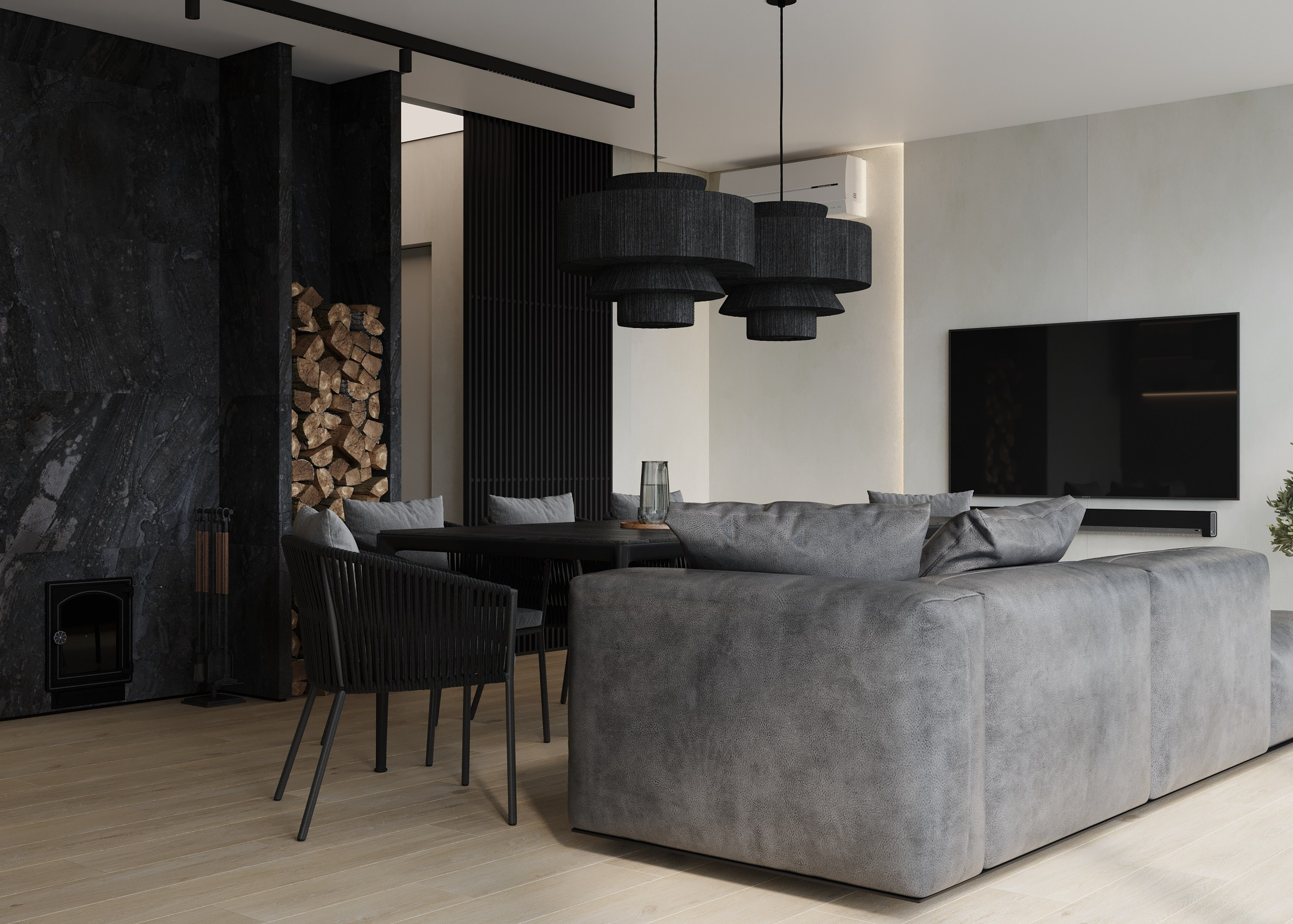 Зона отдыха в бане 32.6 кв.м. Дизайнер интерьера и 3D визуализатор Ванчугова Ольга