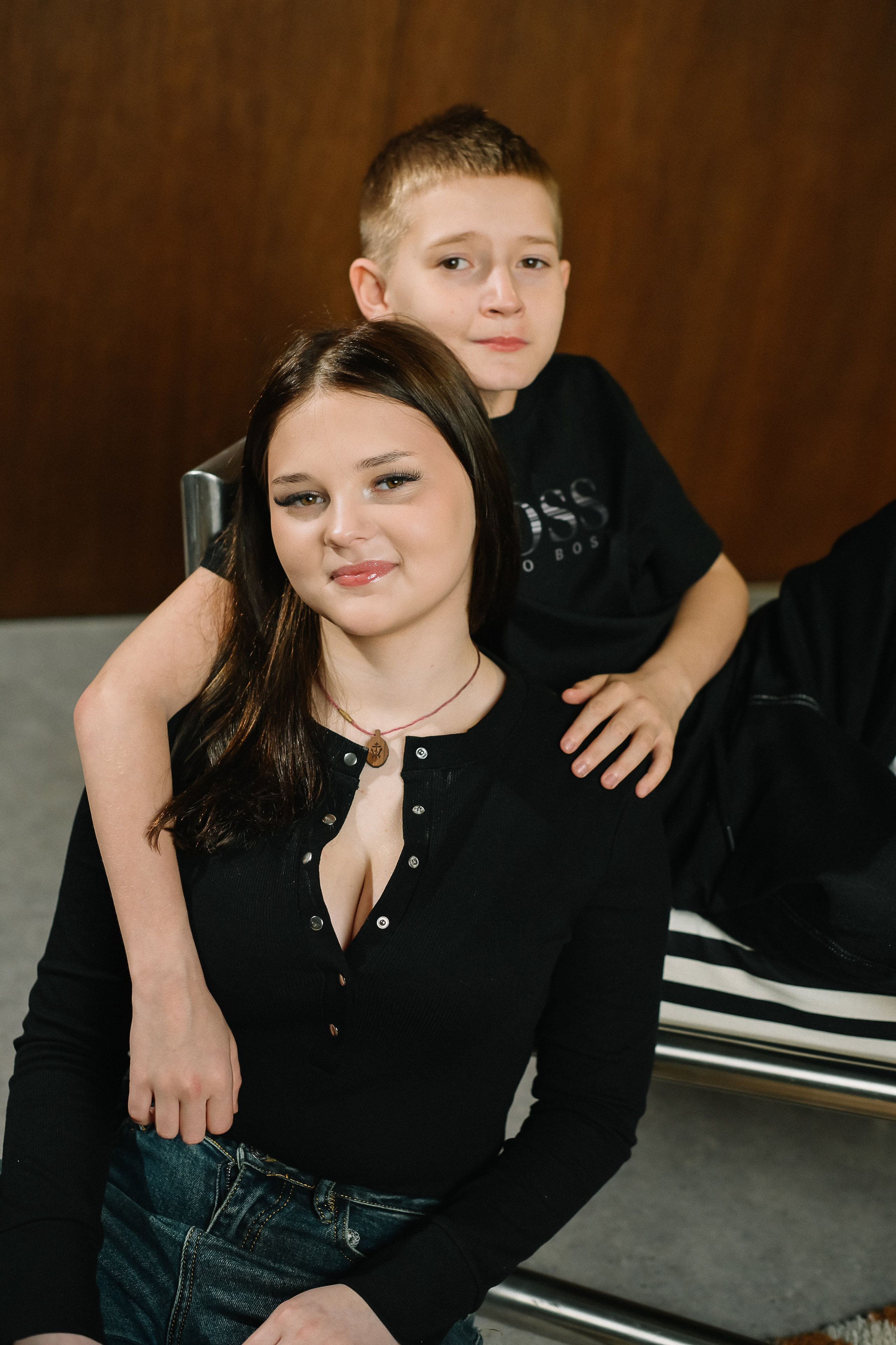 Александра с детьми