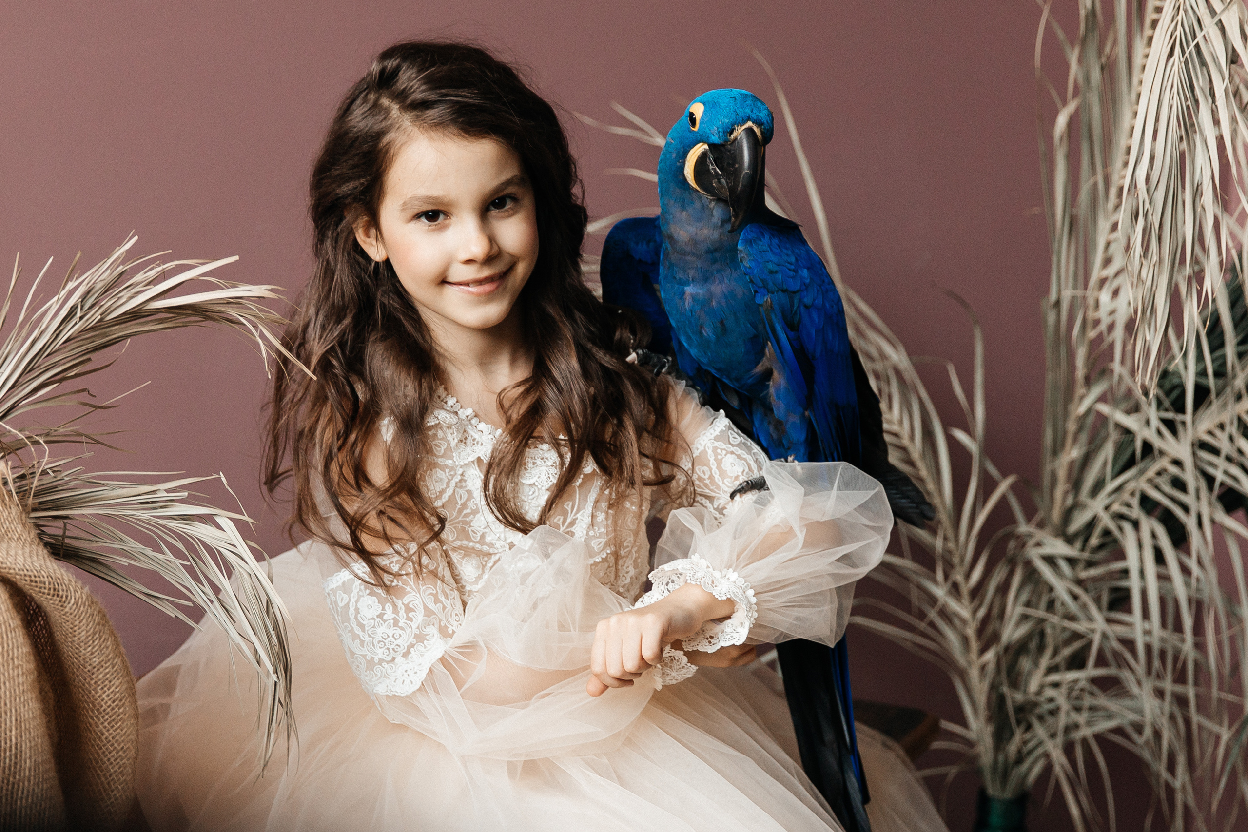 Студийные с попугаем. Свадебный и семейный фотограф в Москве Холда Тати