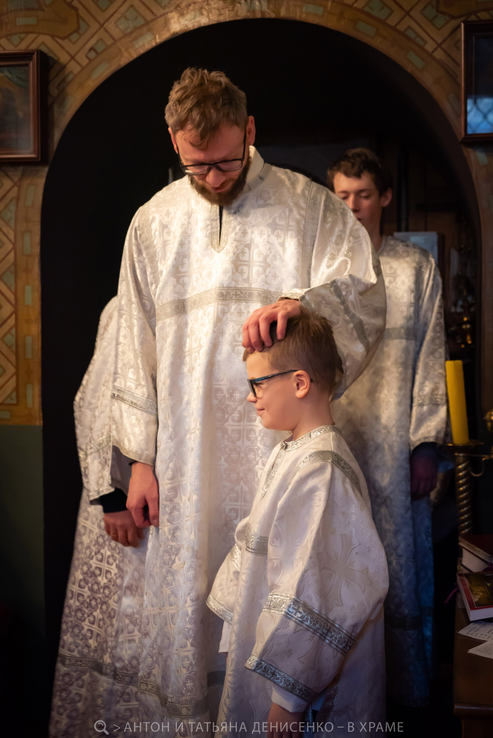 Праздник Богоявления. Литургия — Храм девяти мучеников Кизических. Антон и Татьяна Денисенко — В храме