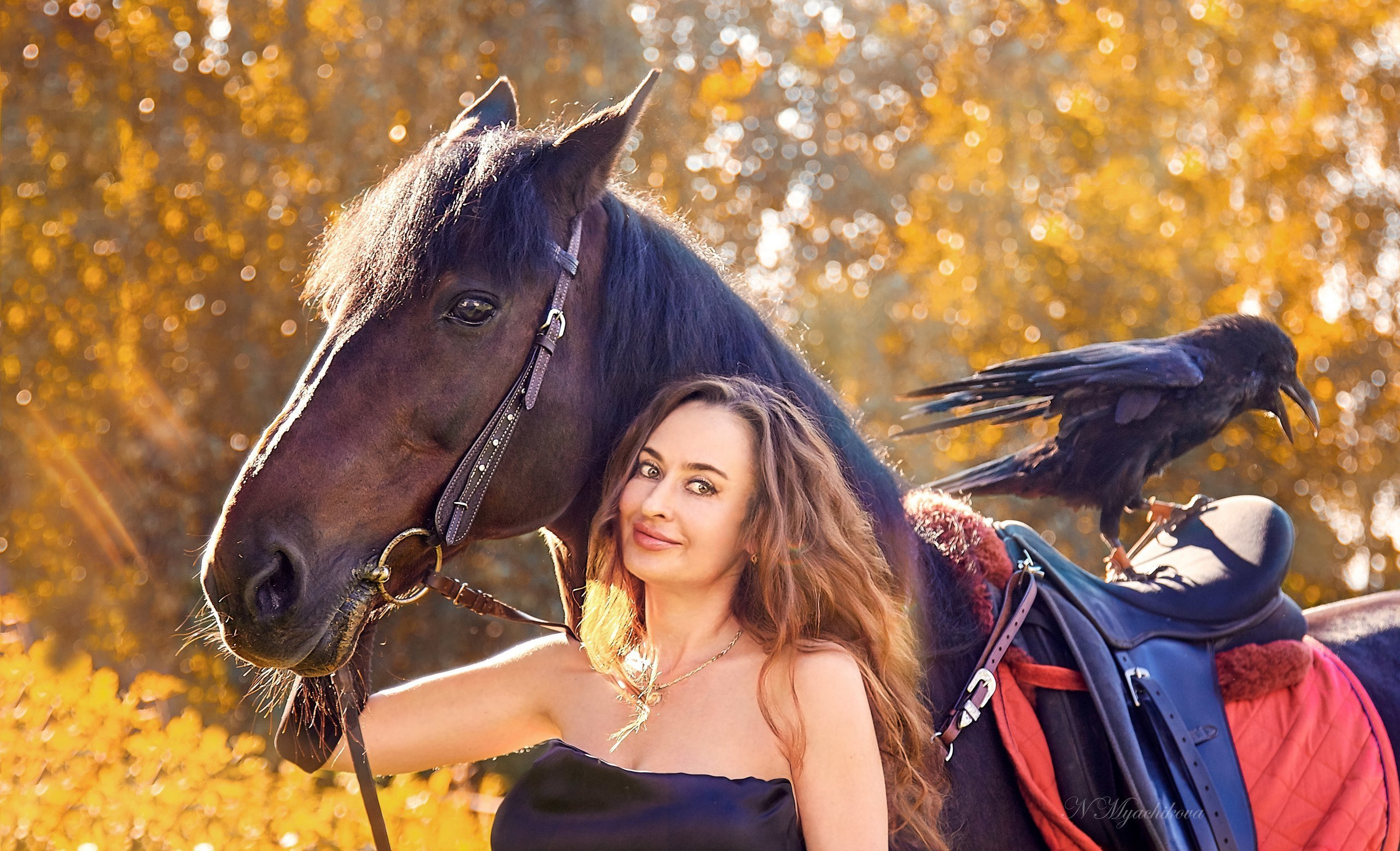 Фотосессия с конем в Нижегородской области, в Новинках. Детский и семейный фотограф в Нижнем Новгороде Мячикова Наталья