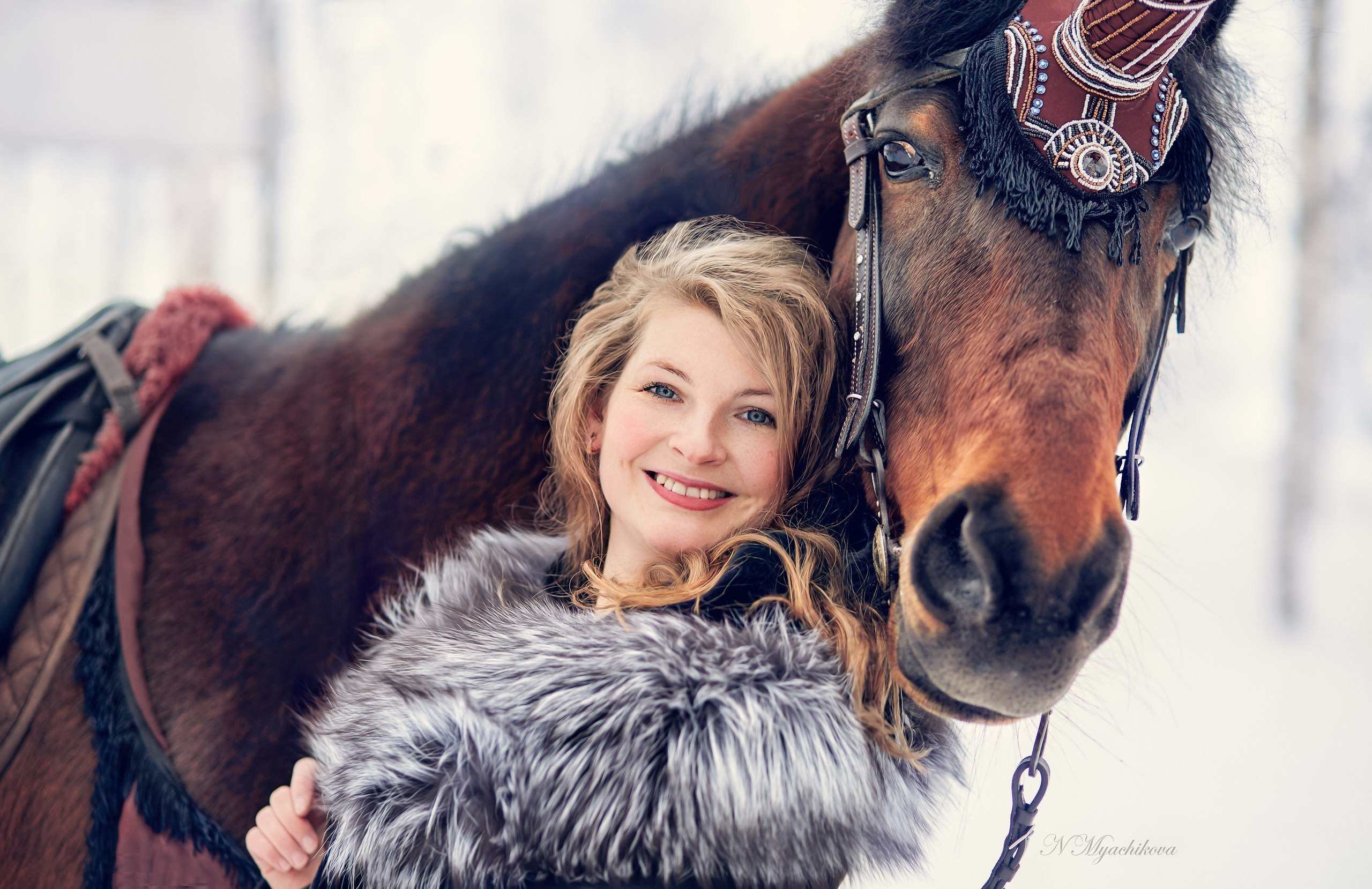 Фотосессия с конем в Нижегородской области, в Новинках. Детский и семейный фотограф в Нижнем Новгороде Мячикова Наталья