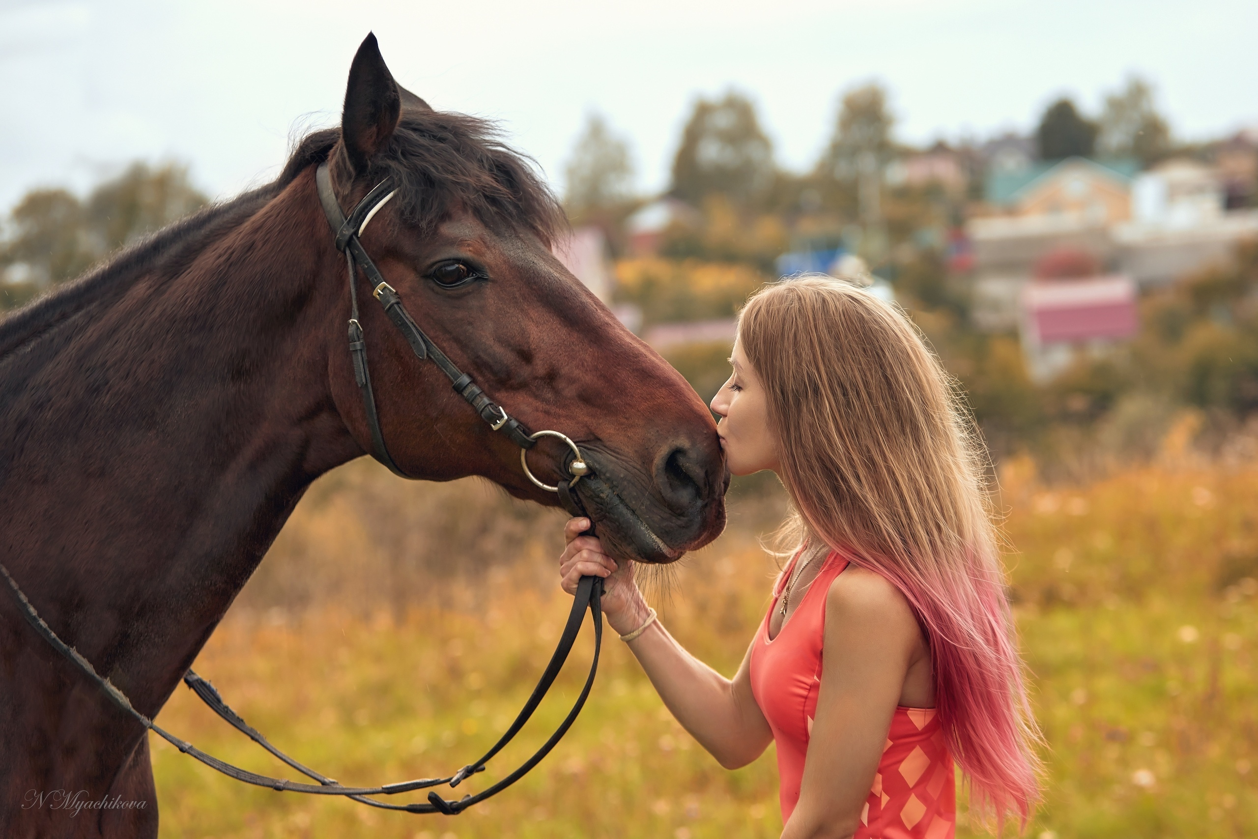 Фотосессия с конем в Нижегородской области, в Новинках. Детский и семейный фотограф в Нижнем Новгороде Мячикова Наталья
